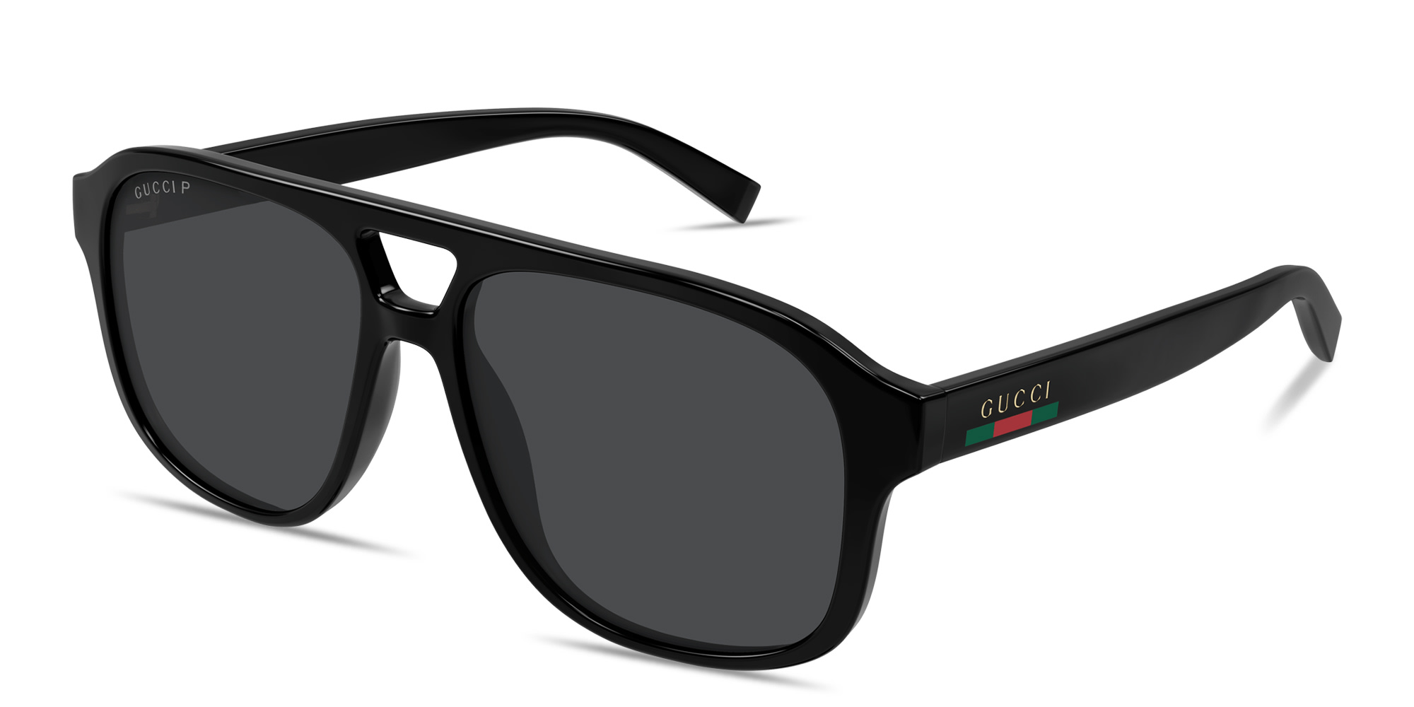 GUCCI Web Aviator Sunglasses in Black – Product Photo 2