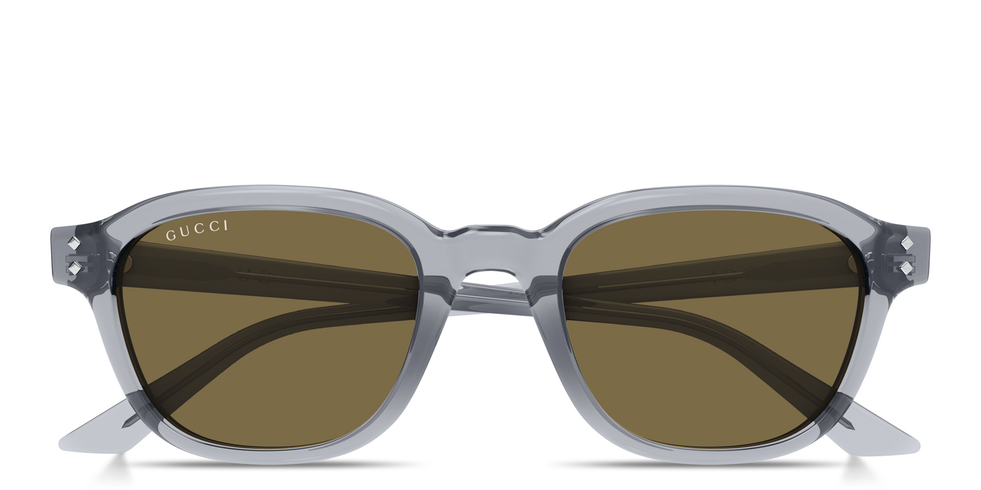 Shop GUCCI Gucci Rivets Square Sunglasses in Grey online.