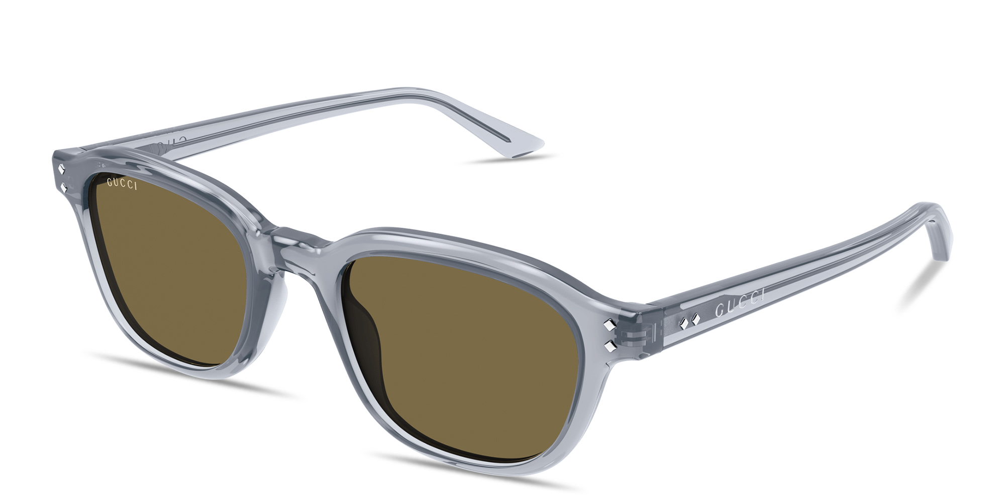 Shop GUCCI Gucci Rivets Square Sunglasses in Grey online.