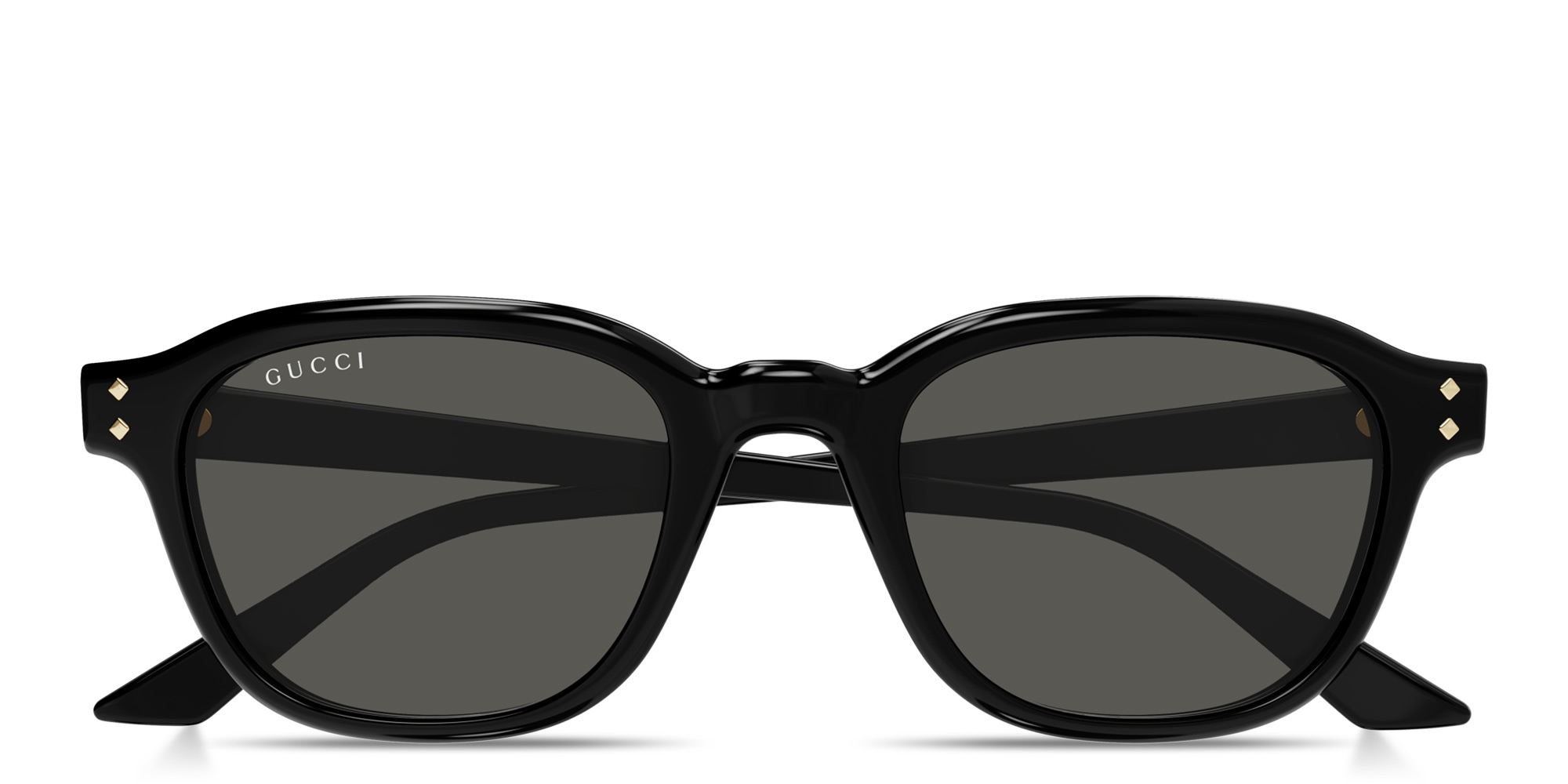 تسوق نظارات شمسية مربّعة مزدانة بمسامير غوتشي غوتشي بلون أسود أونلاين.