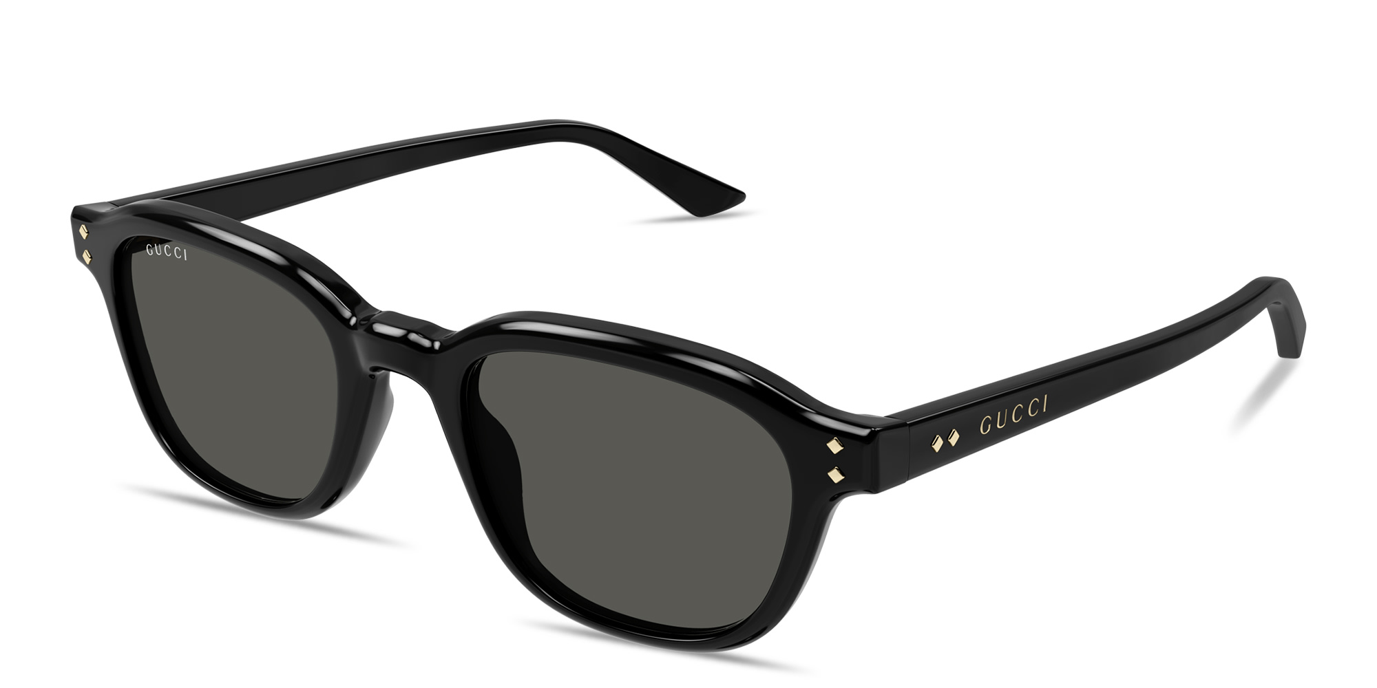 تسوق نظارات شمسية مربّعة مزدانة بمسامير غوتشي غوتشي بلون أسود أونلاين.