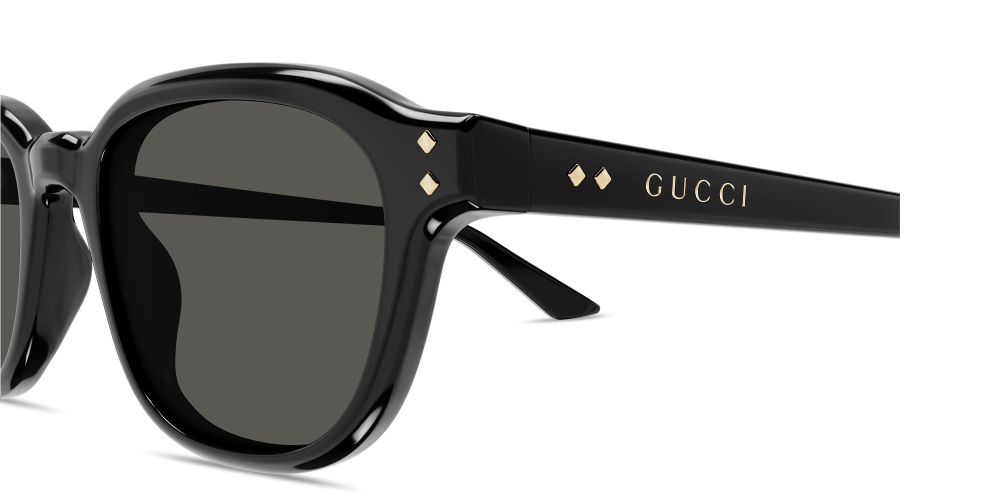 تسوق نظارات شمسية مربّعة مزدانة بمسامير غوتشي غوتشي بلون أسود أونلاين.