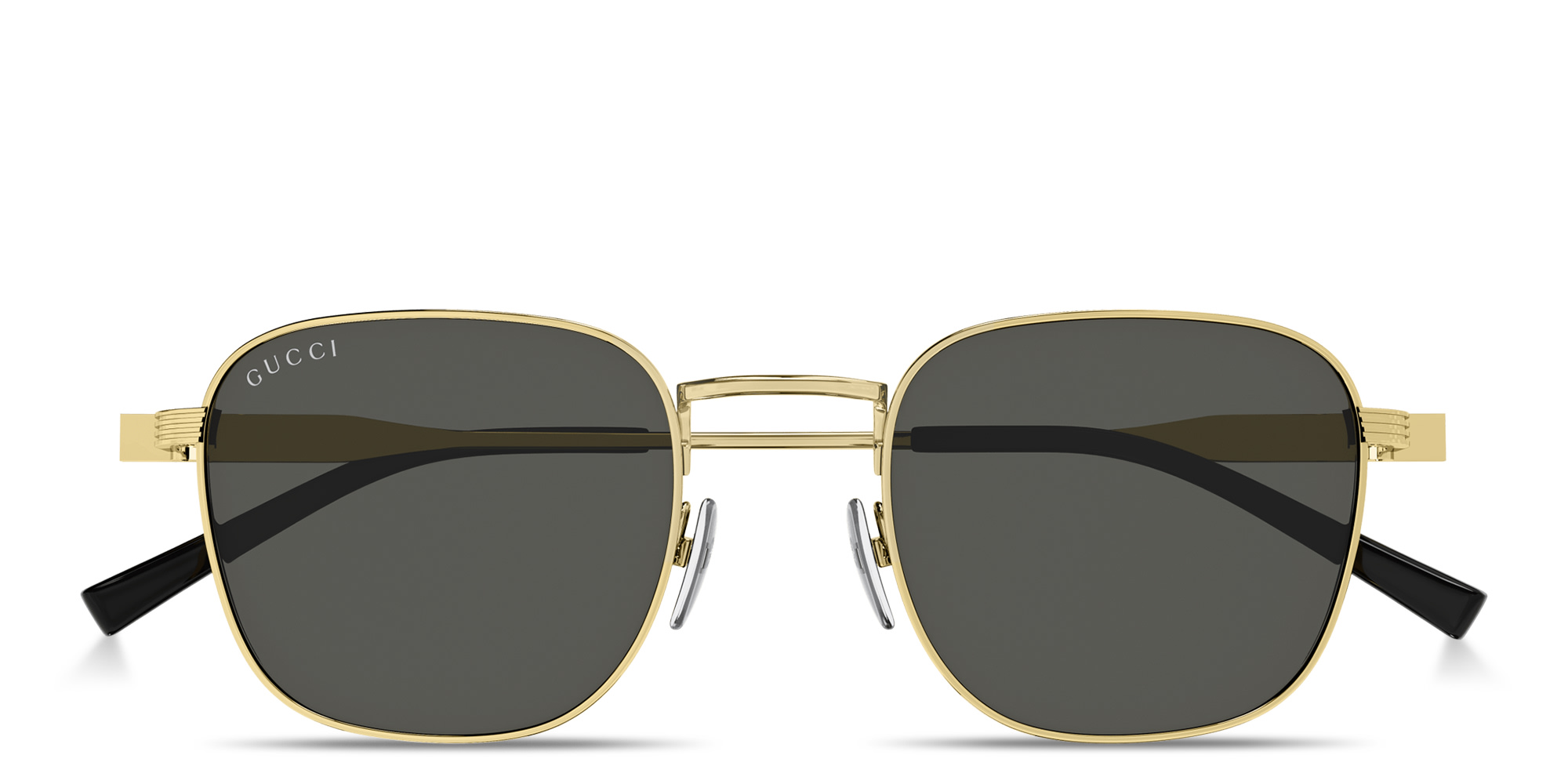 Shop GUCCI Web Square Sunglasses in Gold online.