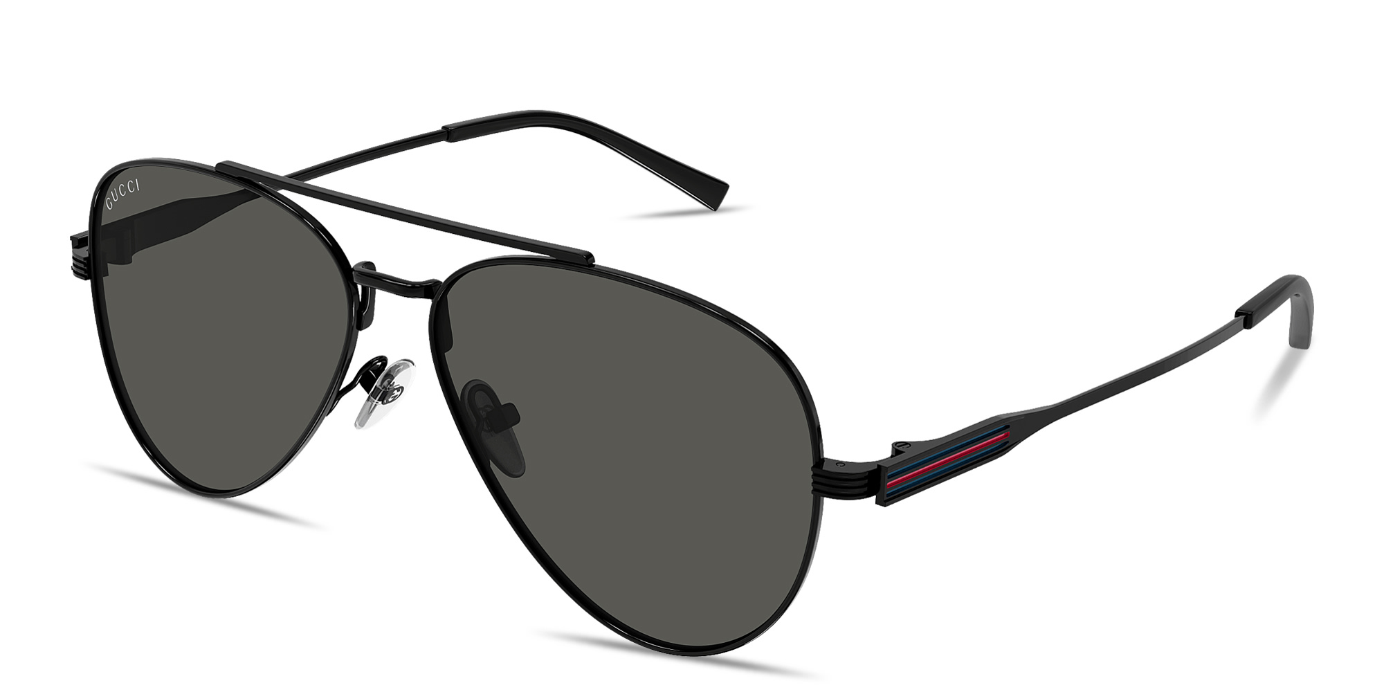 GUCCI Web Pilot Sunglasses in Black – Product Photo 2