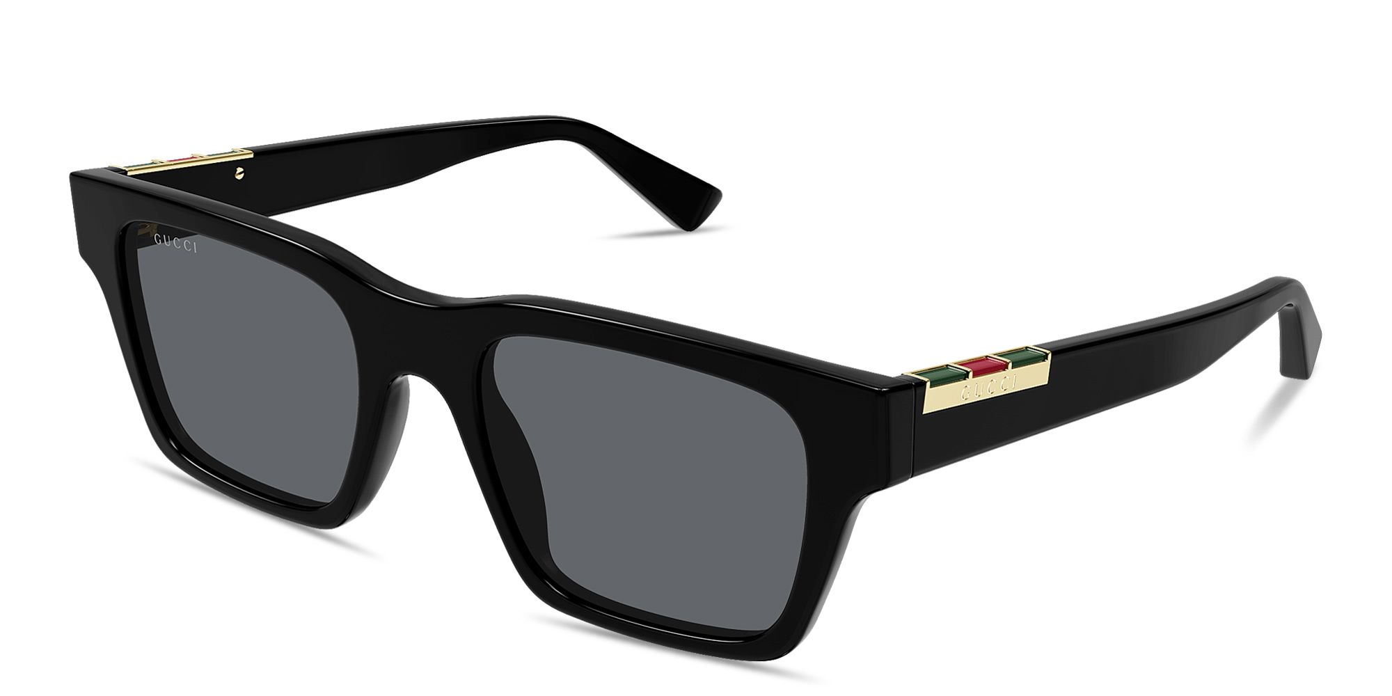 Shop GUCCI Web Square Sunglasses in Black online.