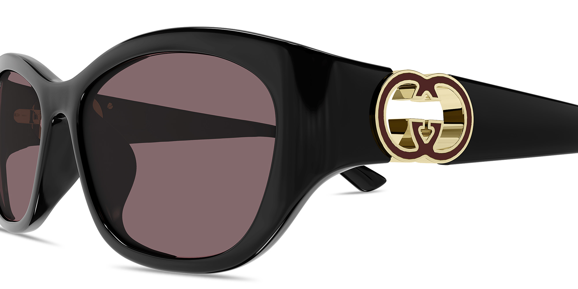 Shop GUCCI GG Square Sunglasses in Black online.