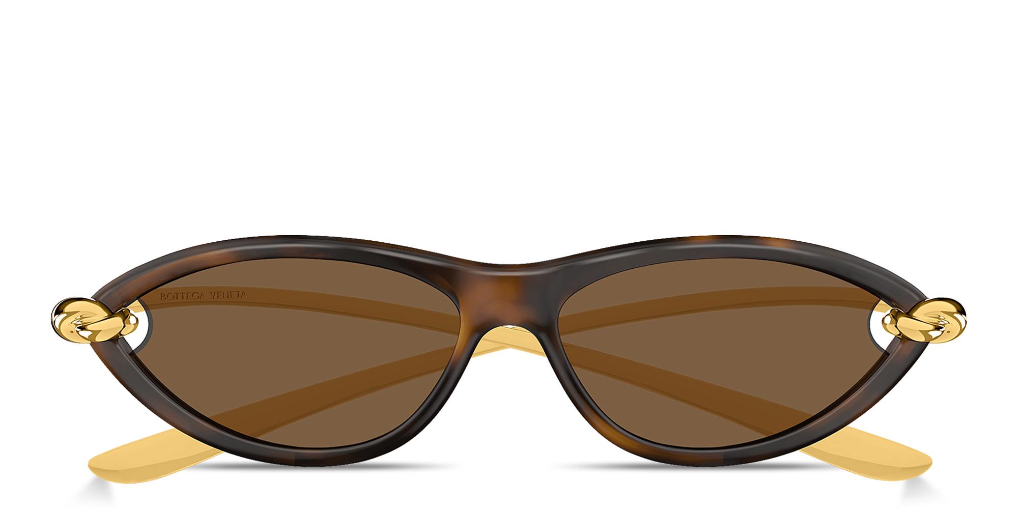 Shop BOTTEGA VENETA Knot Cat-Eye Sunglasses in Havana online.
