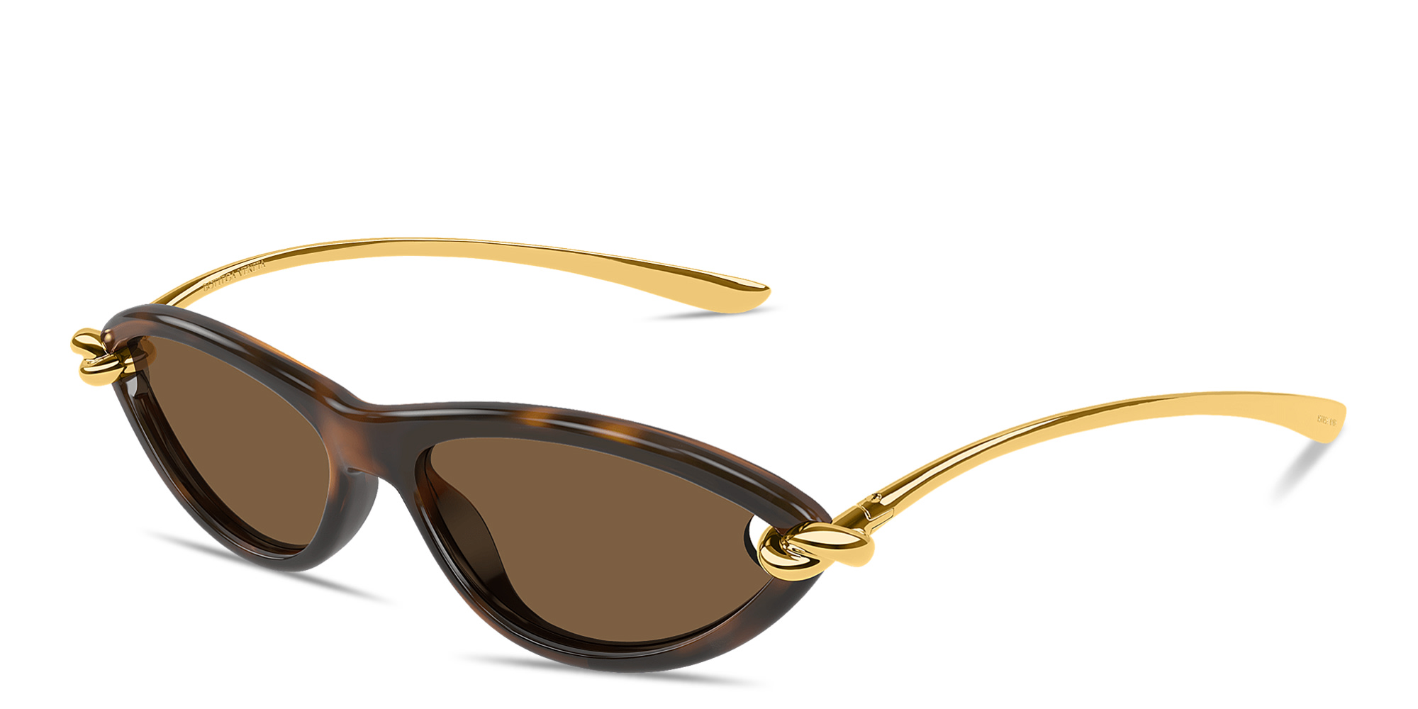 Shop BOTTEGA VENETA Knot Cat-Eye Sunglasses in Havana online.