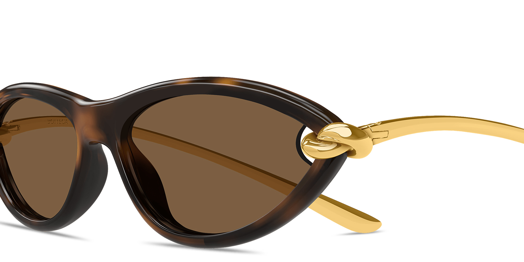 Shop BOTTEGA VENETA Knot Cat-Eye Sunglasses in Havana online.