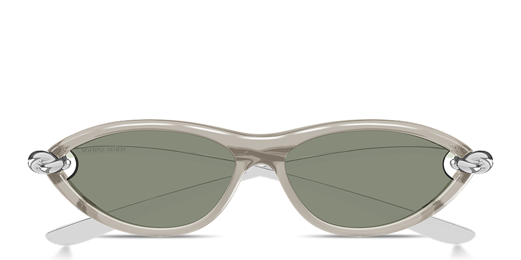 Shop BOTTEGA VENETA Knot Cat-Eye Sunglasses in Transparent Sand online.