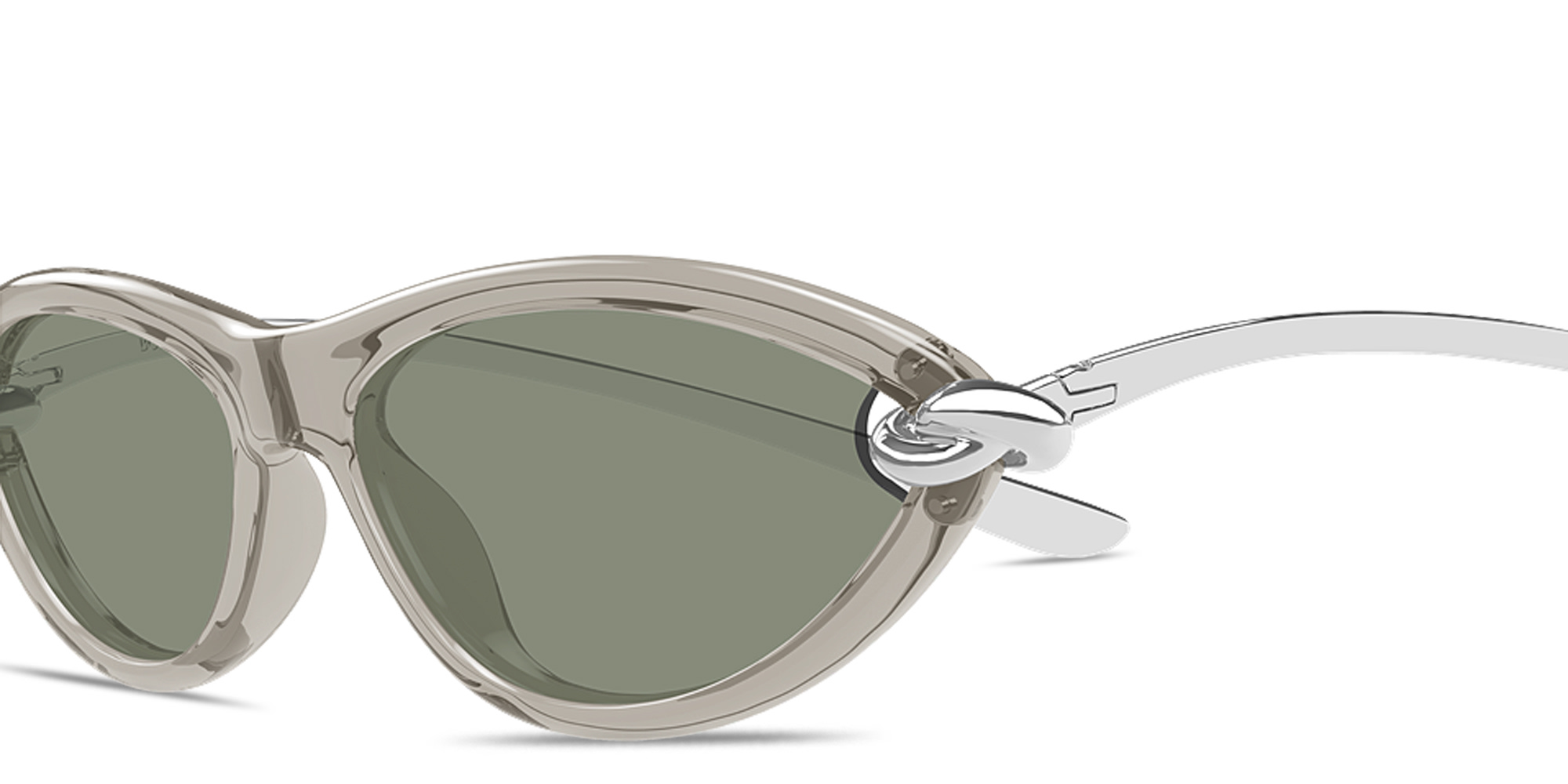 Shop BOTTEGA VENETA Knot Cat-Eye Sunglasses in Transparent Sand online.
