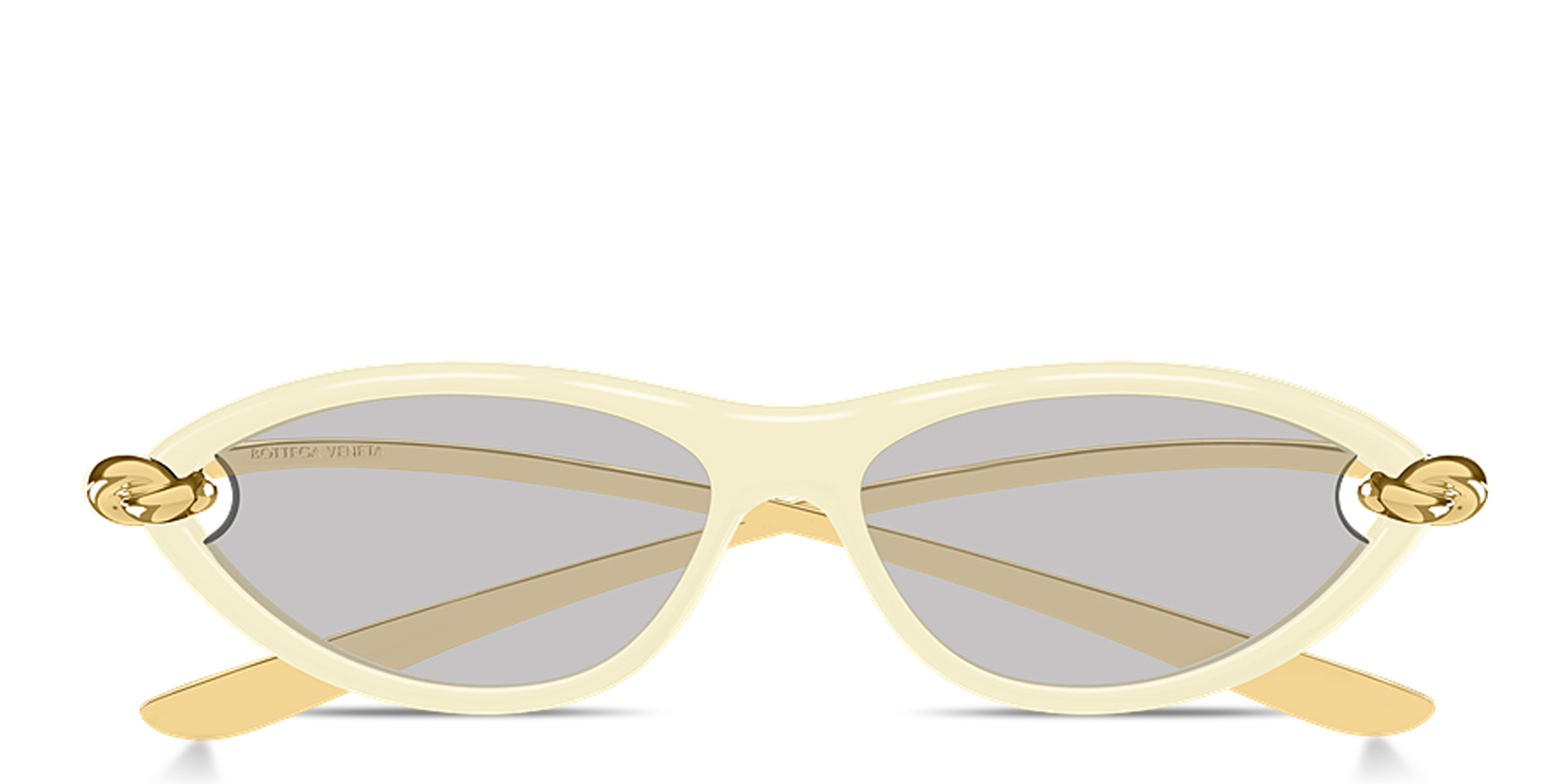 Shop BOTTEGA VENETA Knot Cat-Eye Sunglasses in Shiny Butter online.