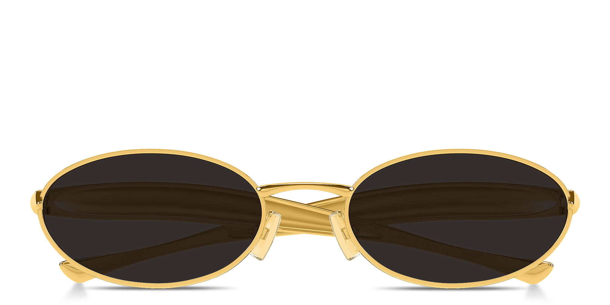 BOTTEGA VENETA Sardine Unisex Oval Sunglasses in Gold – Product Photo 1