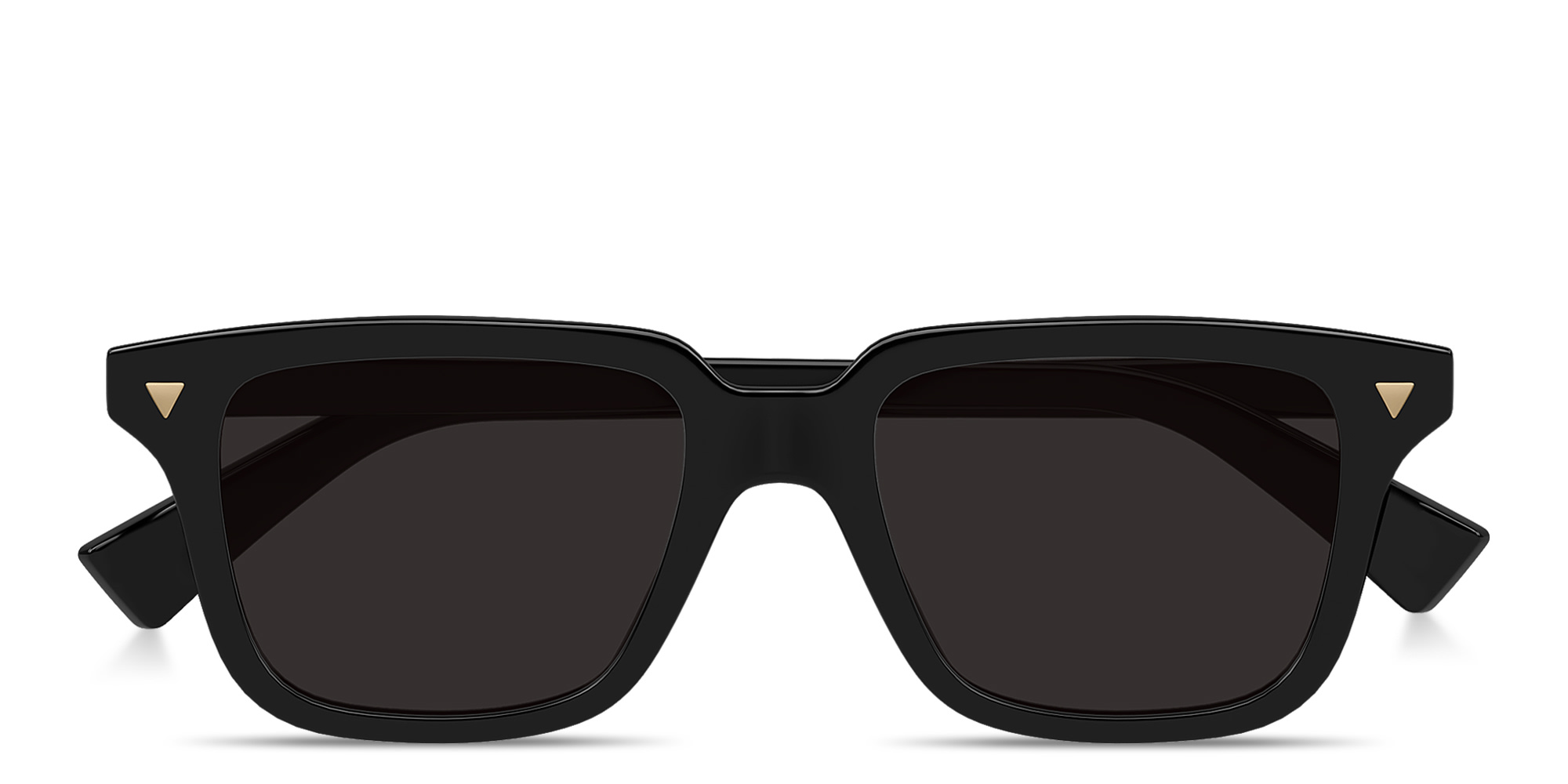 Shop BOTTEGA VENETA Triangle Unisex Square Sunglasses in Black online.