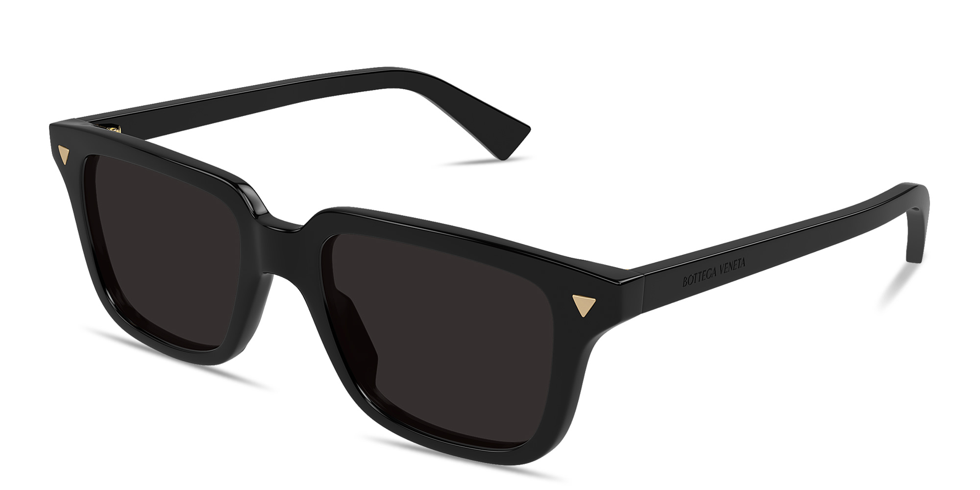 Shop BOTTEGA VENETA Triangle Unisex Square Sunglasses in Black online.