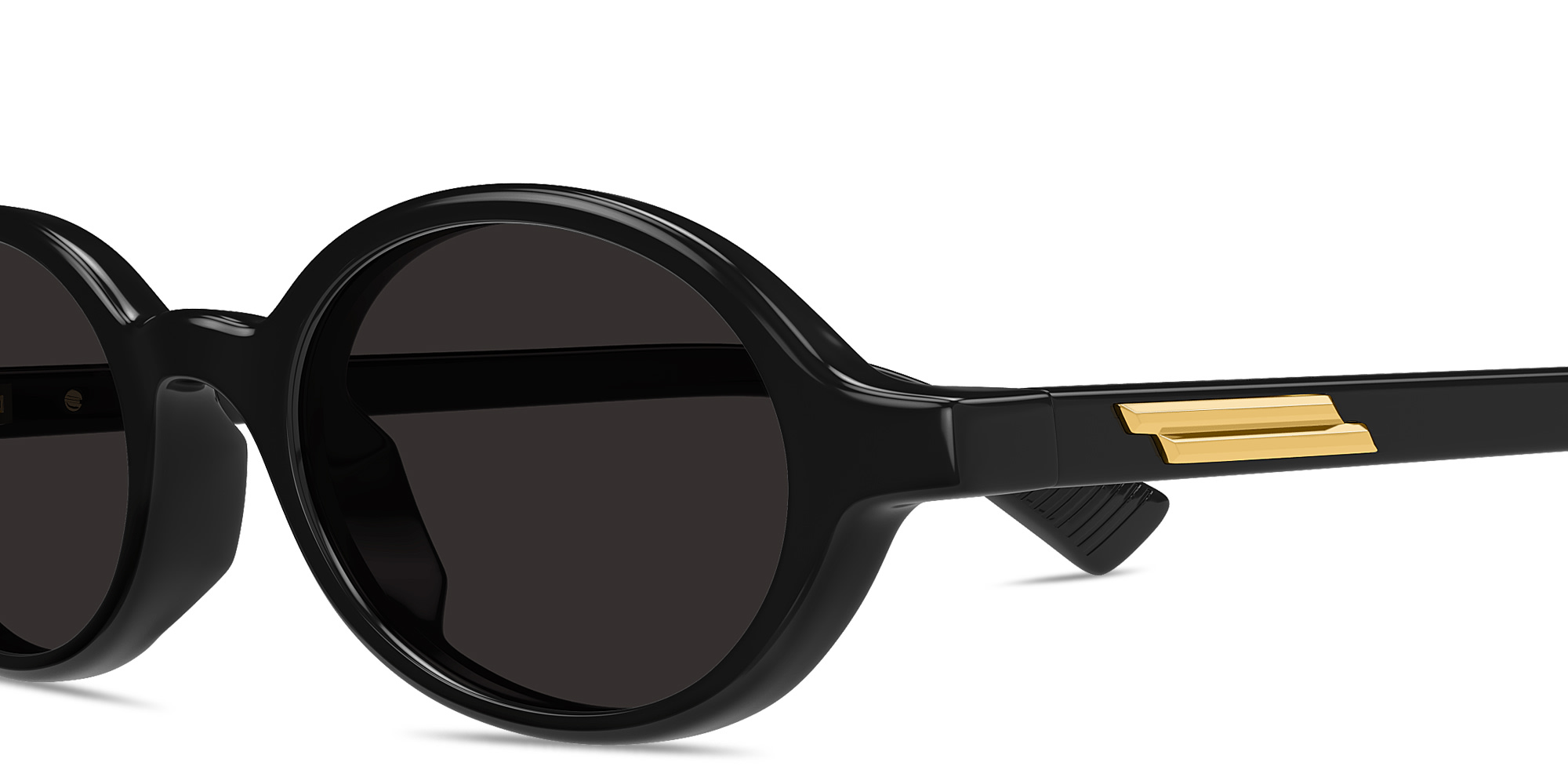 Shop BOTTEGA VENETA Ribbon Unisex Oval Sunglasses in Black online.
