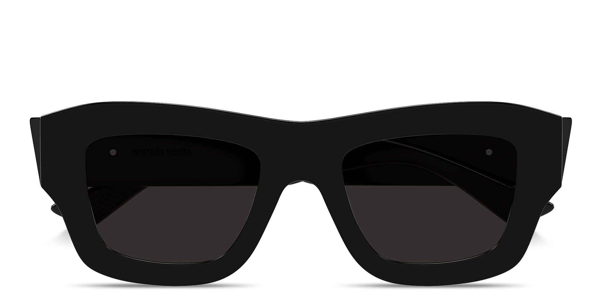 Shop BOTTEGA VENETA Ultra-Thin Square Sunglasses in Black online.