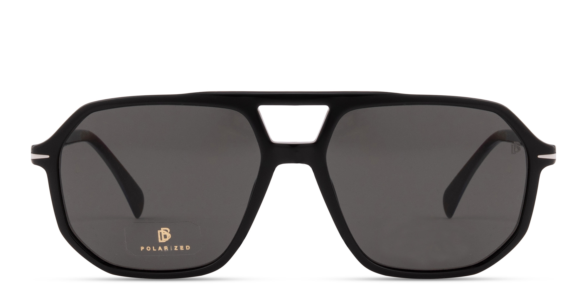 Shop DAVID BECKHAM Talisman Aviator Sunglasses in Black online.
