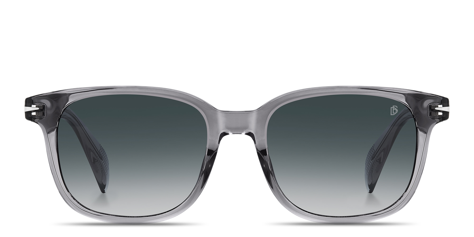 Shop DAVID BECKHAM Talisman Square Sunglasses in Transparent Grey online.