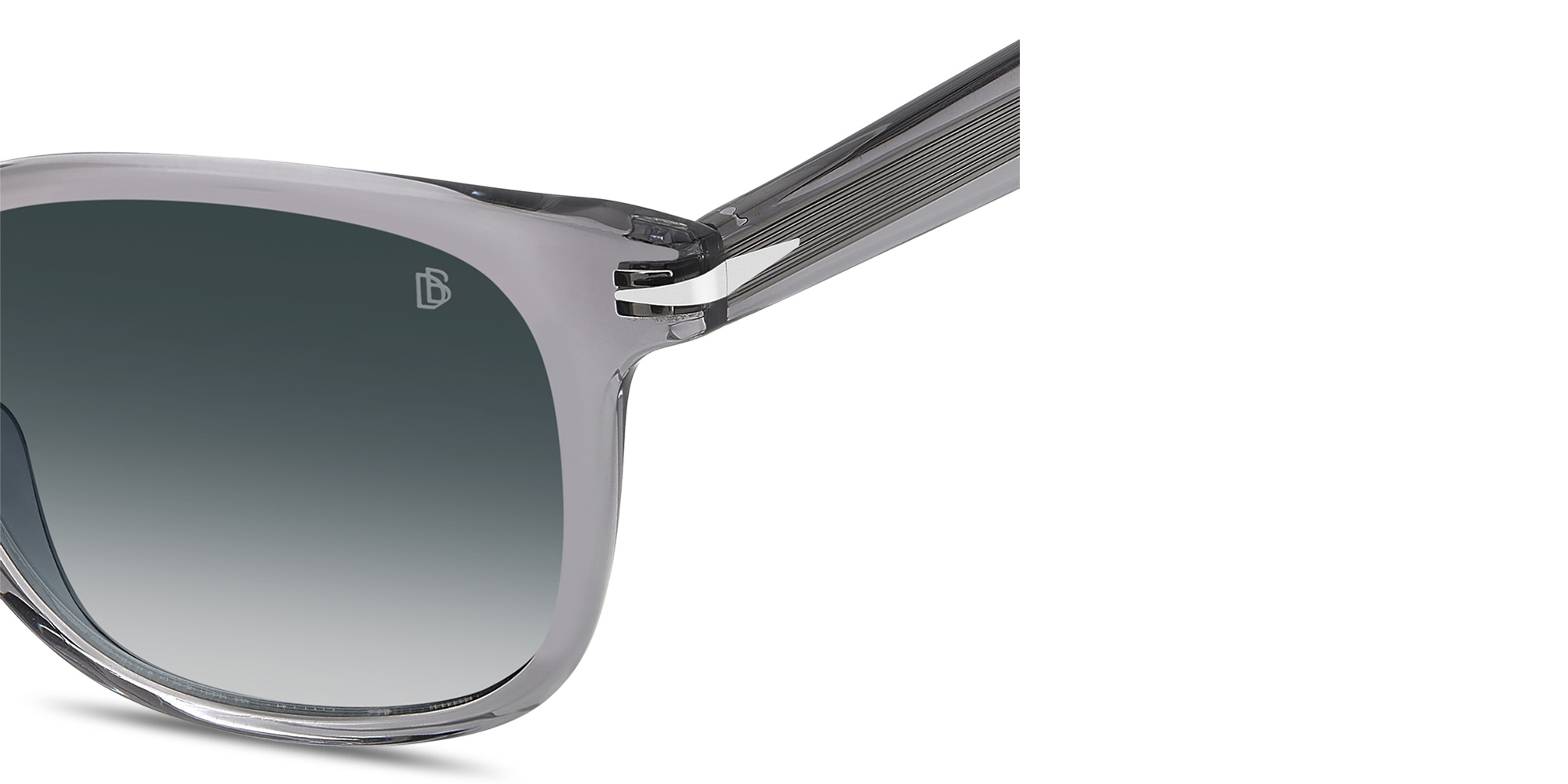 Shop DAVID BECKHAM Talisman Square Sunglasses in Transparent Grey online.