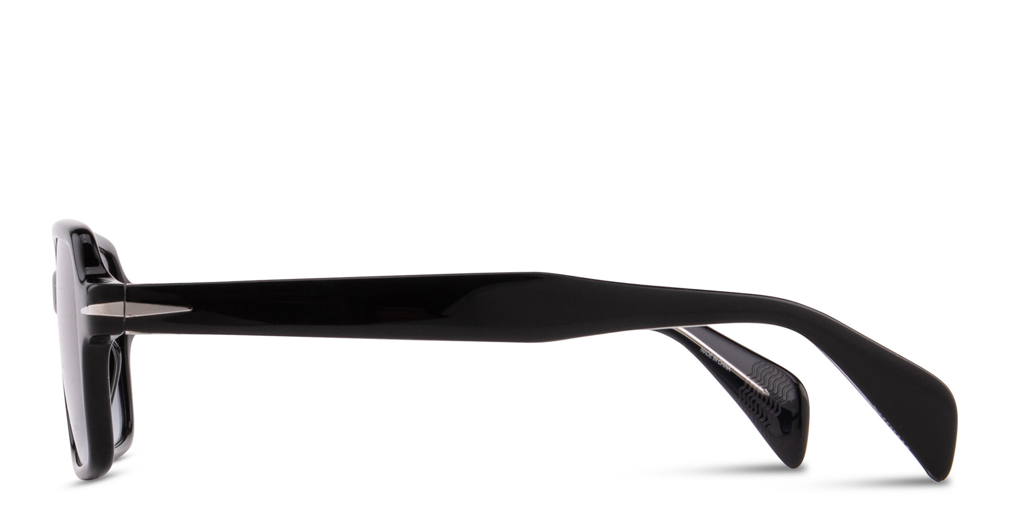 تسوق نظارات شمسية مستطيلة بشعار العلامة ديفيد بيكهام بلون أسود أونلاين.