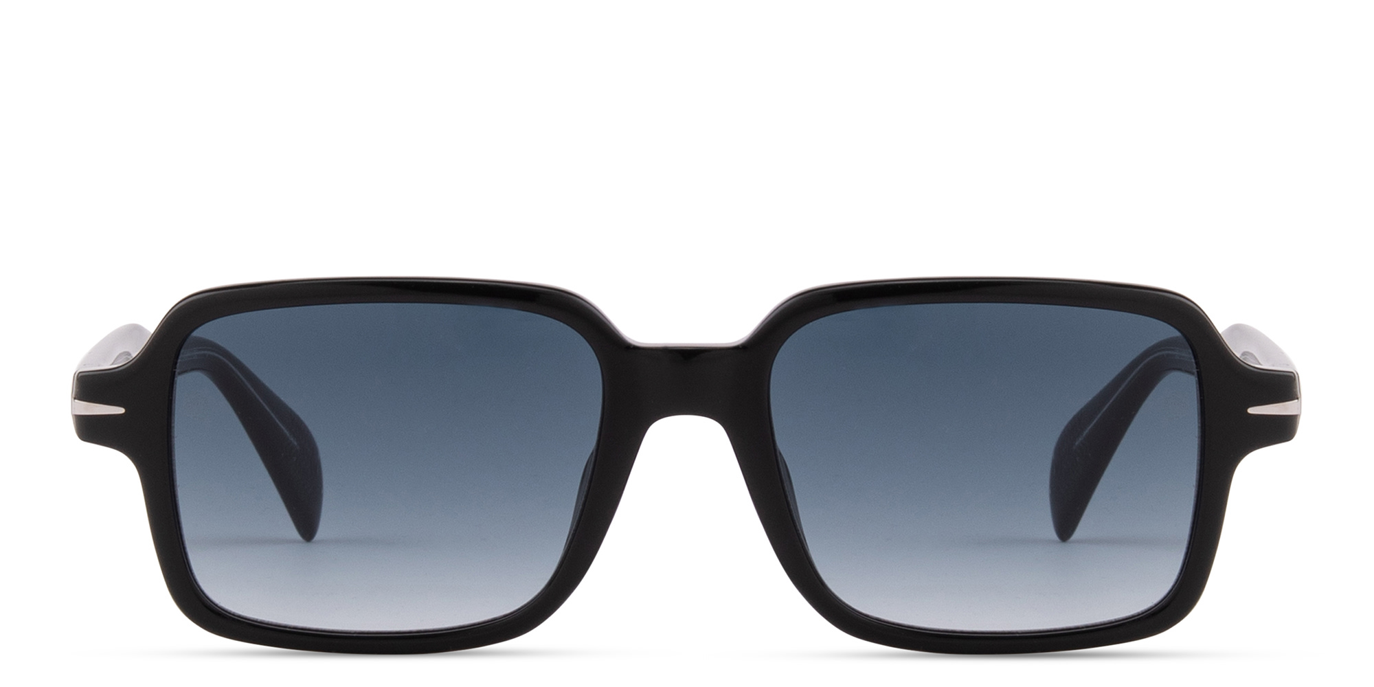Shop DAVID BECKHAM Talisman Rectangle Sunglasses in Black online.