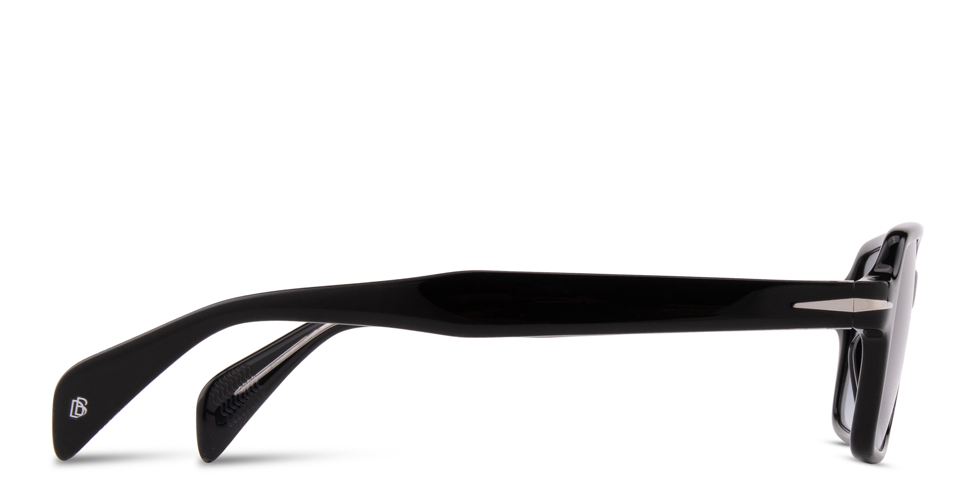 Shop DAVID BECKHAM Talisman Rectangle Sunglasses in Black online.