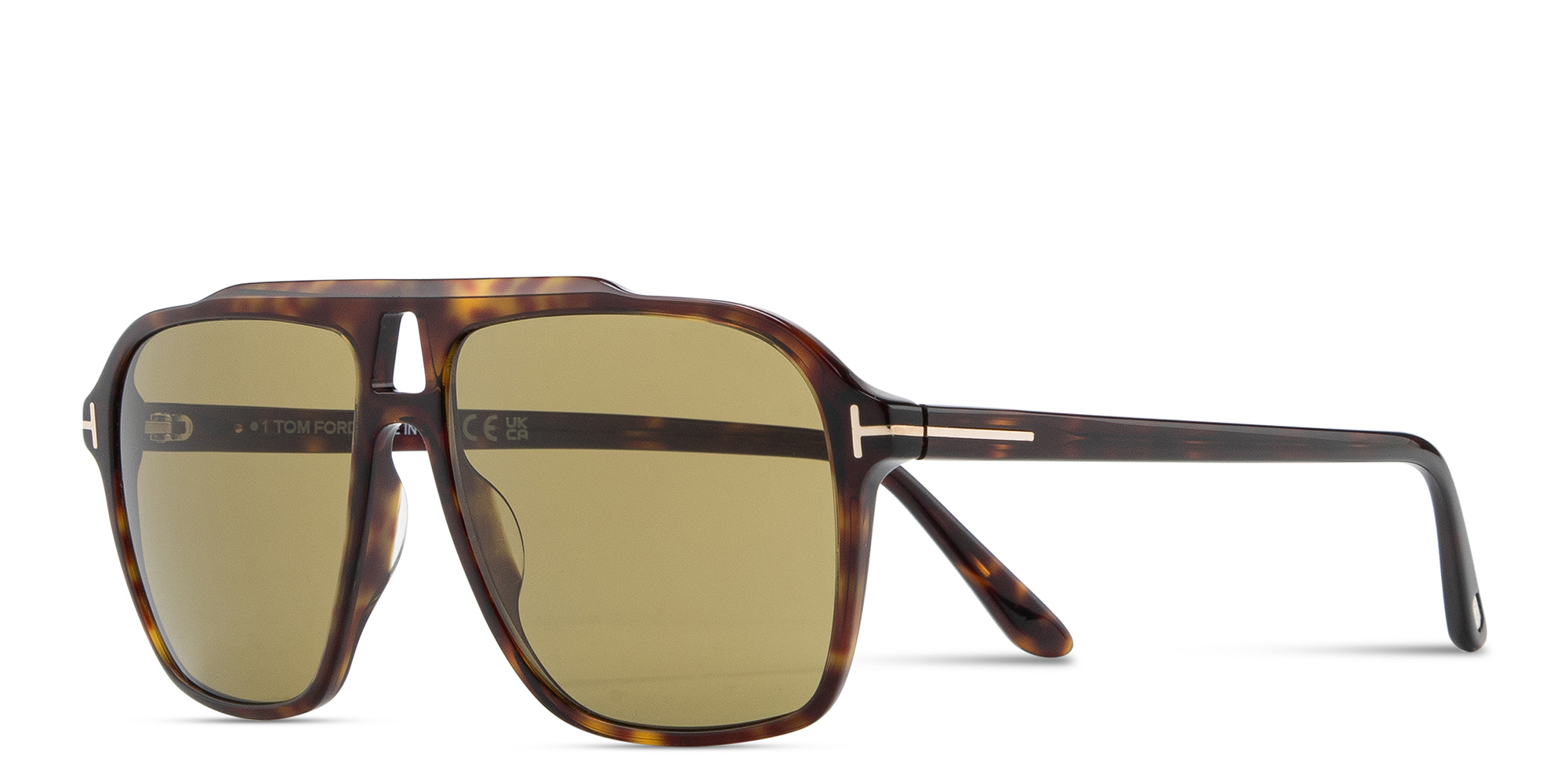 Shop TOM FORD Autari Aviator Sunglasses in Havana online.