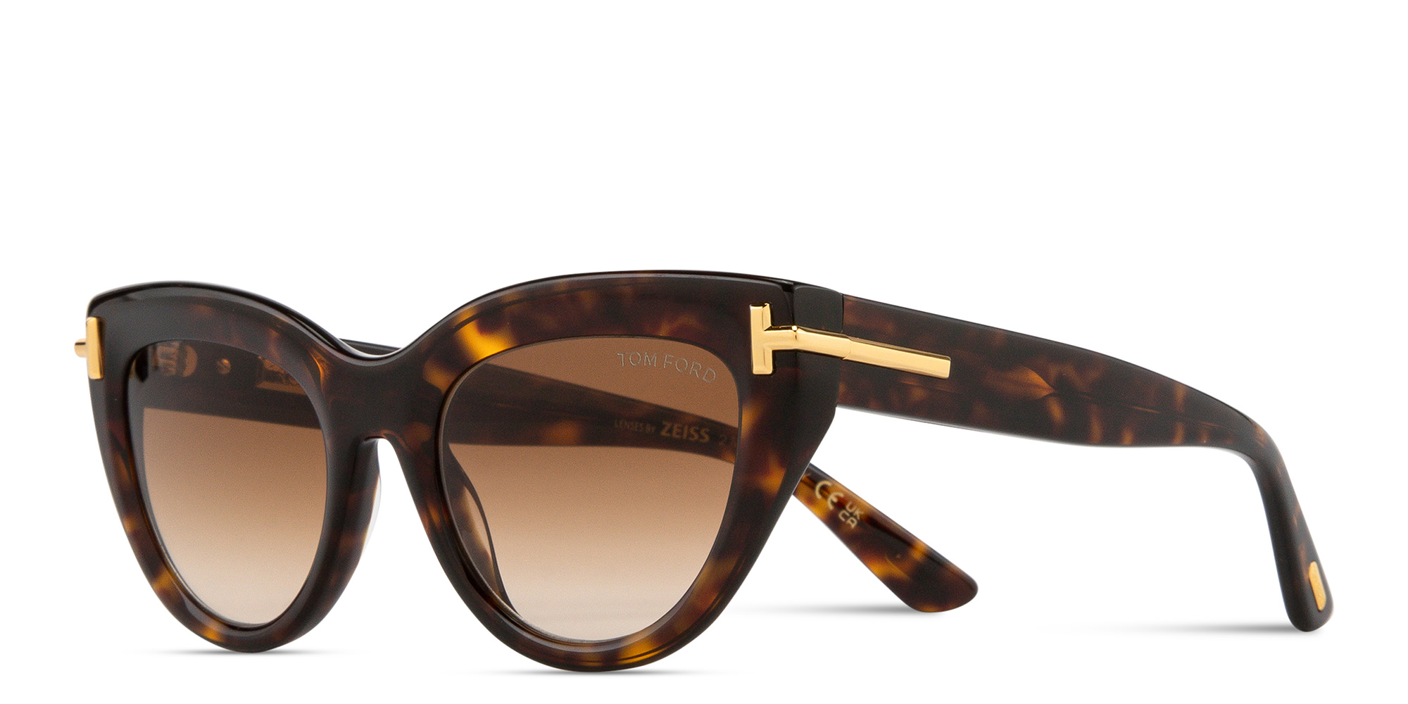 Shop TOM FORD Icon Cat-Eye Sunglasses in Havana online.