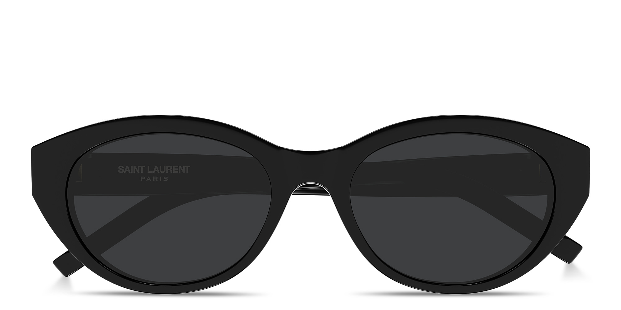 Shop SAINT LAURENT YSL Logo Cat-Eye Sunglasses in Black online.