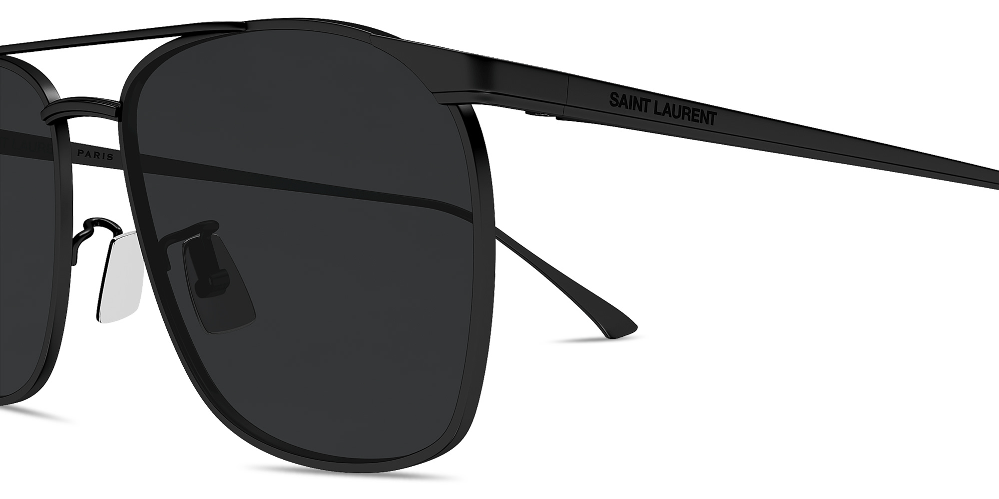 Shop SAINT LAURENT Vincent Aviator Sunglasses in Black online.