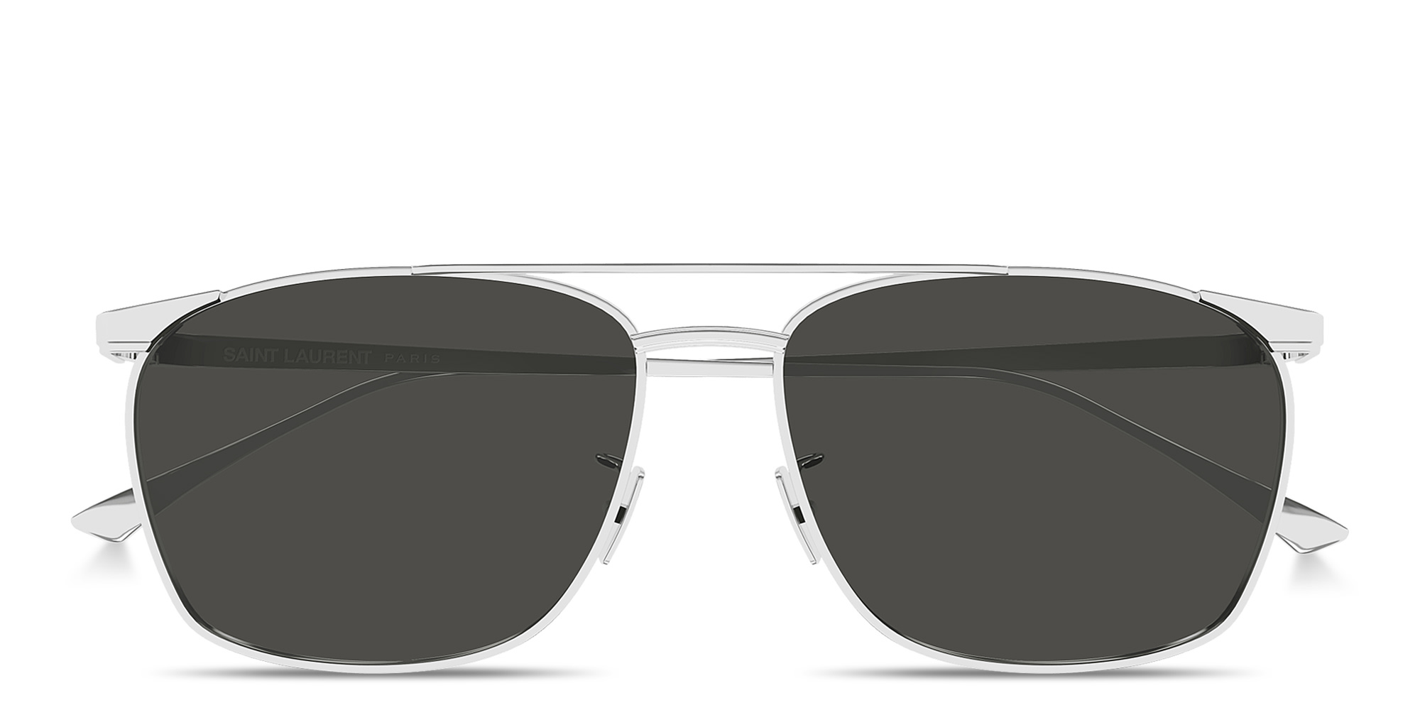 Shop SAINT LAURENT Vincent Aviator Sunglasses in Silver online.