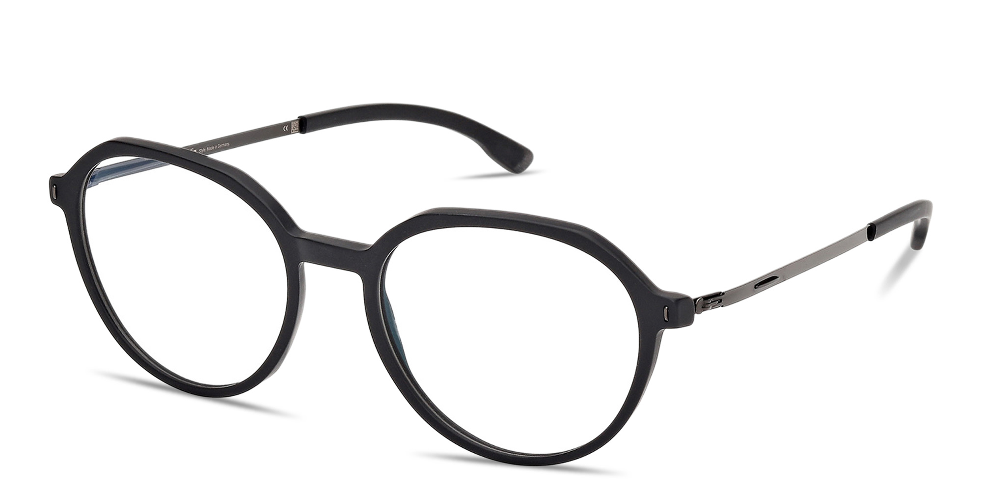 Shop ic! berlin Elis Unisex Panthos Eyeglasses in Matte Black online.