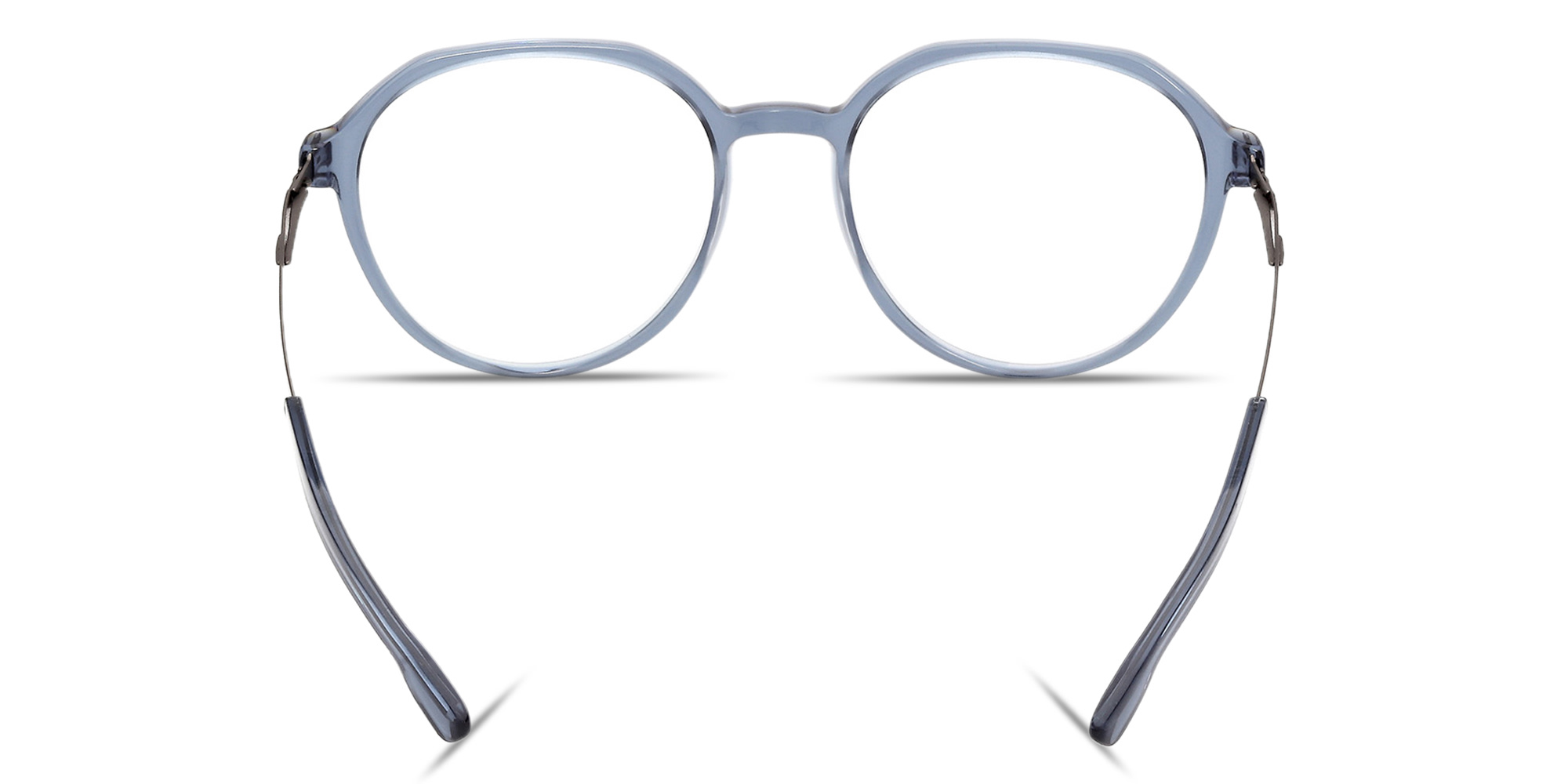 Shop ic! berlin Elis Unisex Panthos Eyeglasses in Transparent Light Blue online.