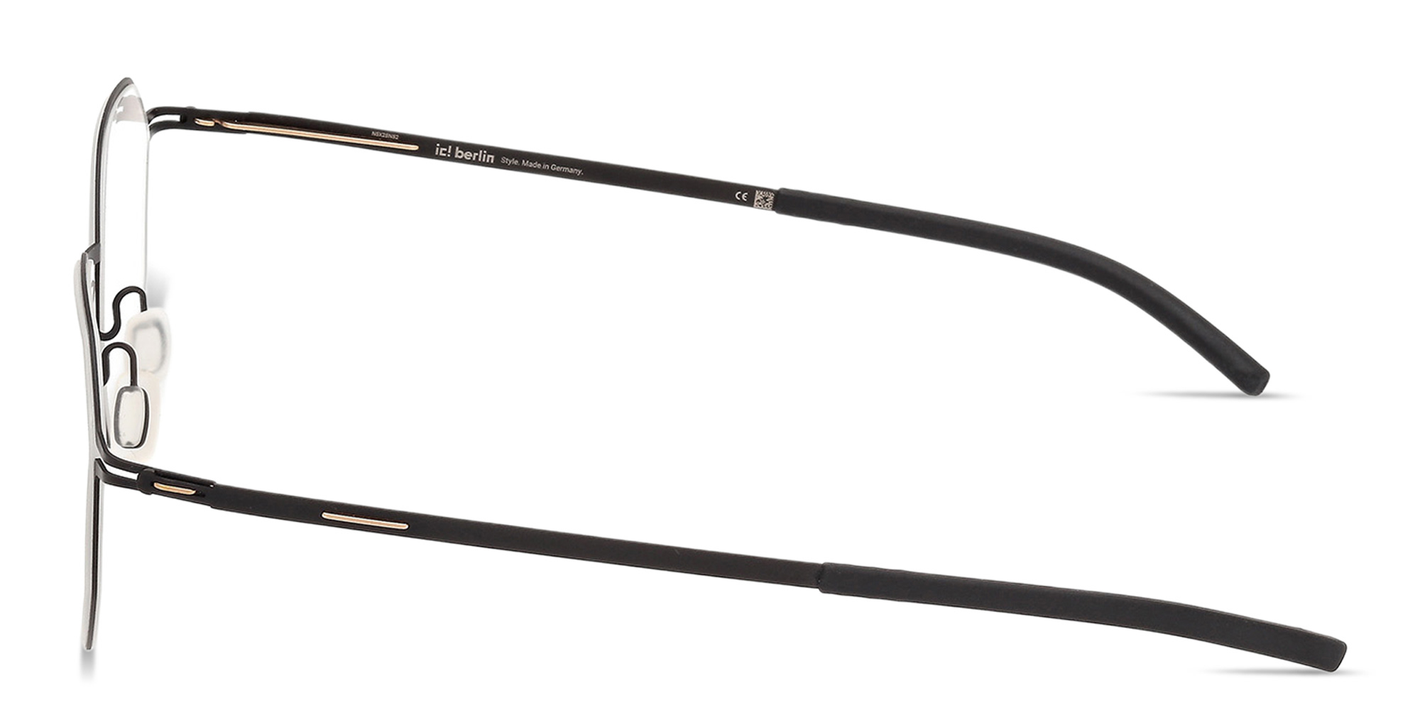 Shop ic! berlin Gen Irregular Eyeglasses in Matte Black online.
