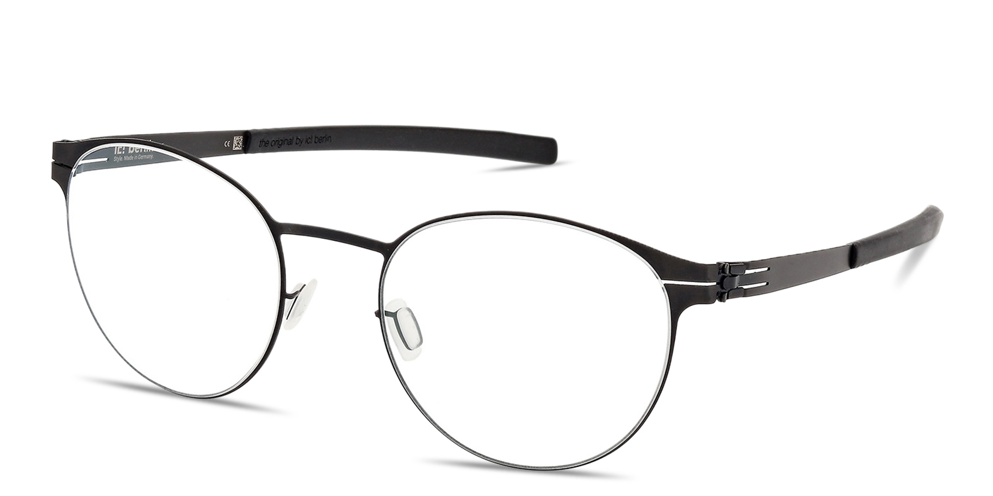 Shop ic! berlin James C. Unisex Panthos Eyeglasses in Matte Black online.