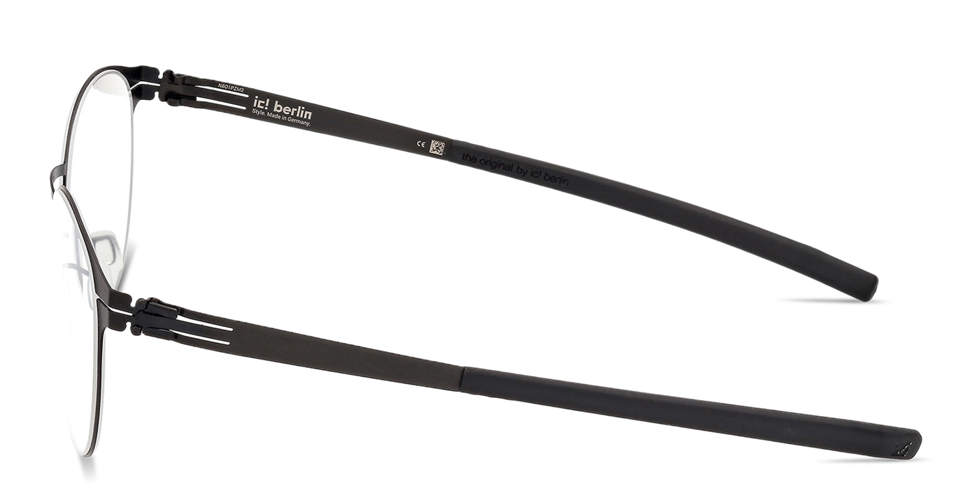 Shop ic! berlin James C. Unisex Panthos Eyeglasses in Matte Black online.