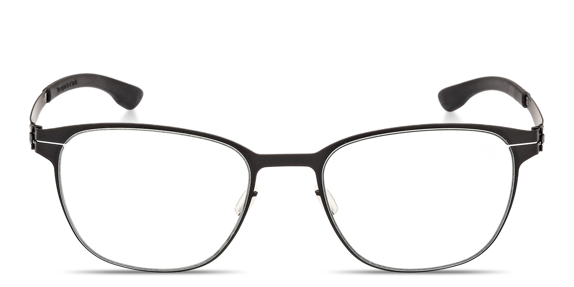Shop ic! berlin Luka Unisex Square Eyeglasses in Matte Black online.