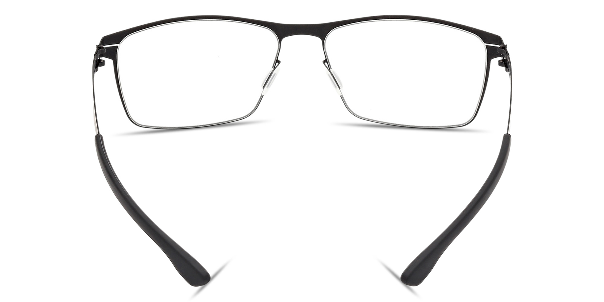 Shop ic! berlin Stuart L. Wide Square Eyeglasses in Matte Black online.