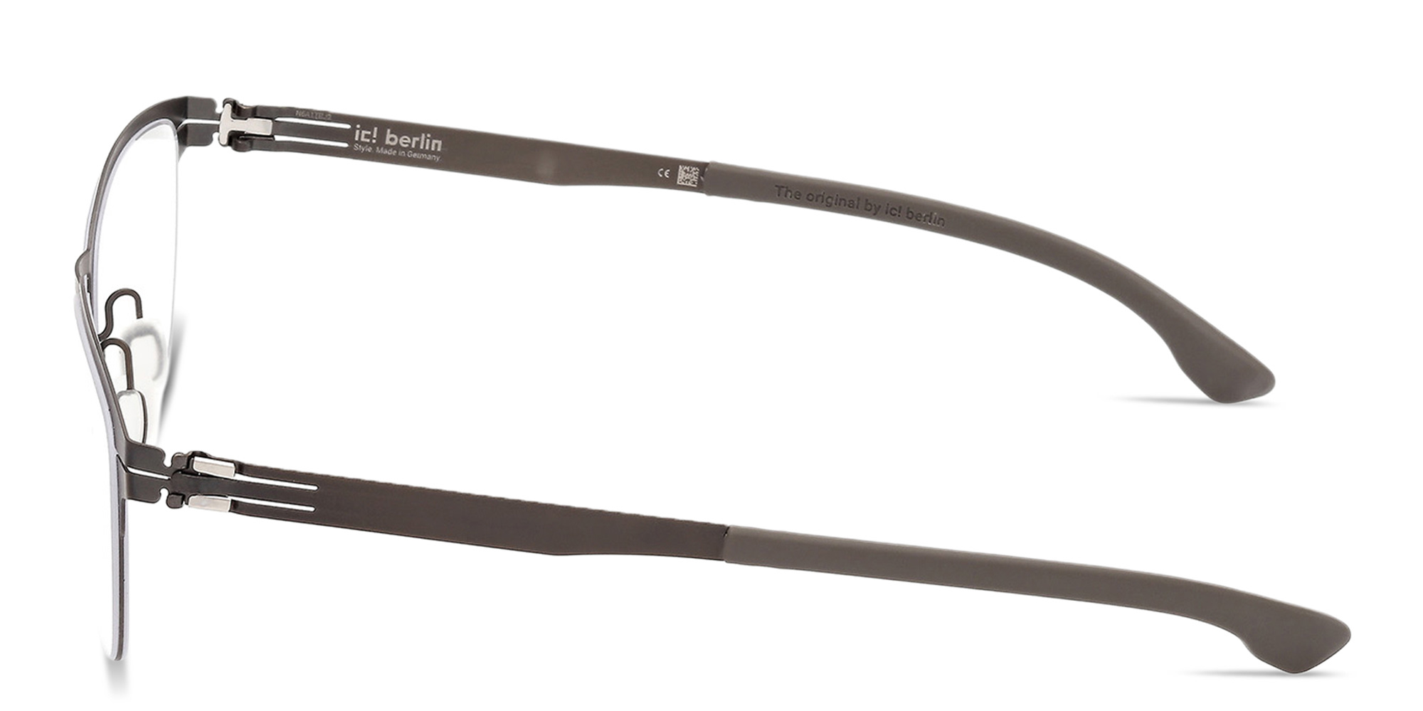 Shop ic! berlin The Lone Wolf Square Eyeglasses in Dark Brown online.