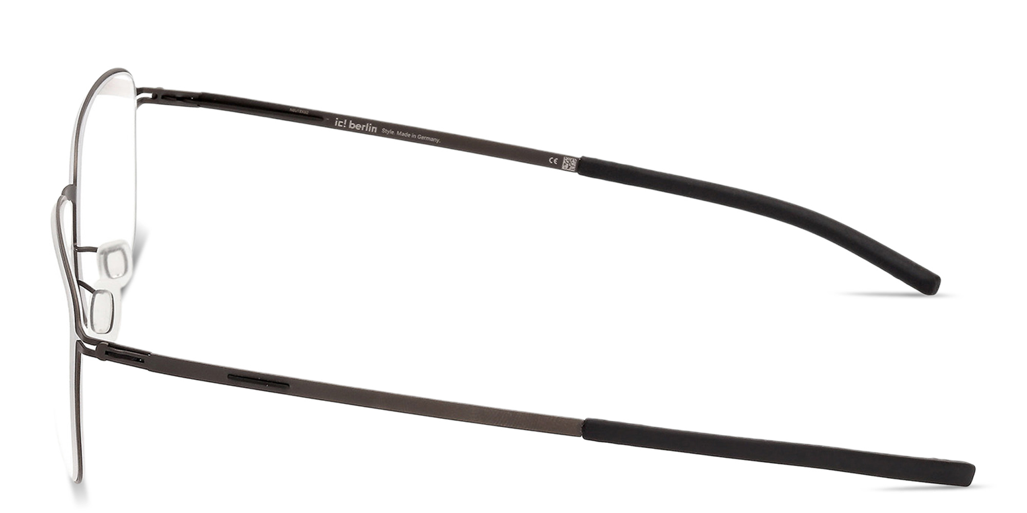Shop ic! berlin Vento Irregular Eyeglasses in Graphite online.