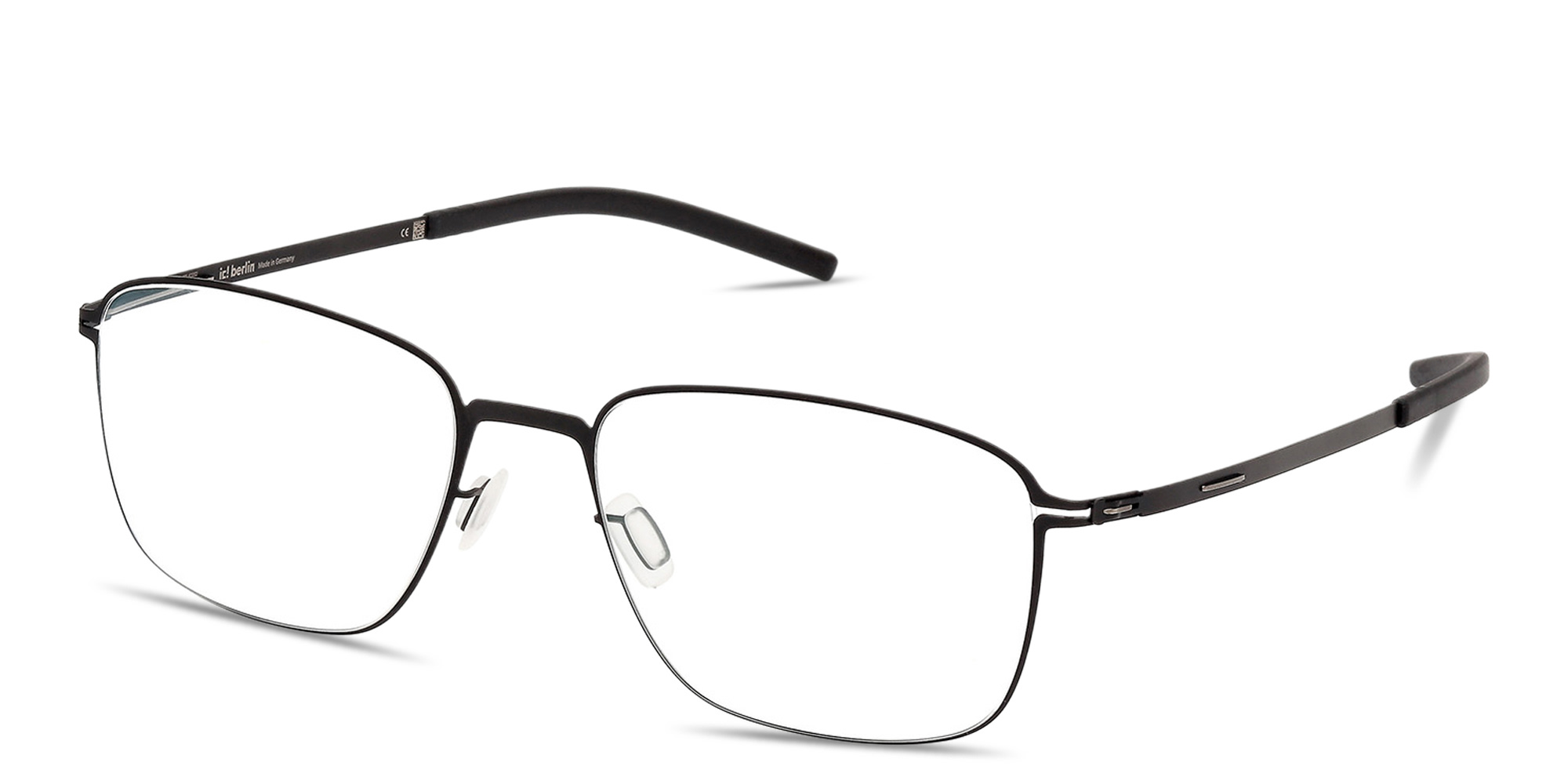 Shop ic! berlin Vento Irregular Eyeglasses in Shiny Black online.