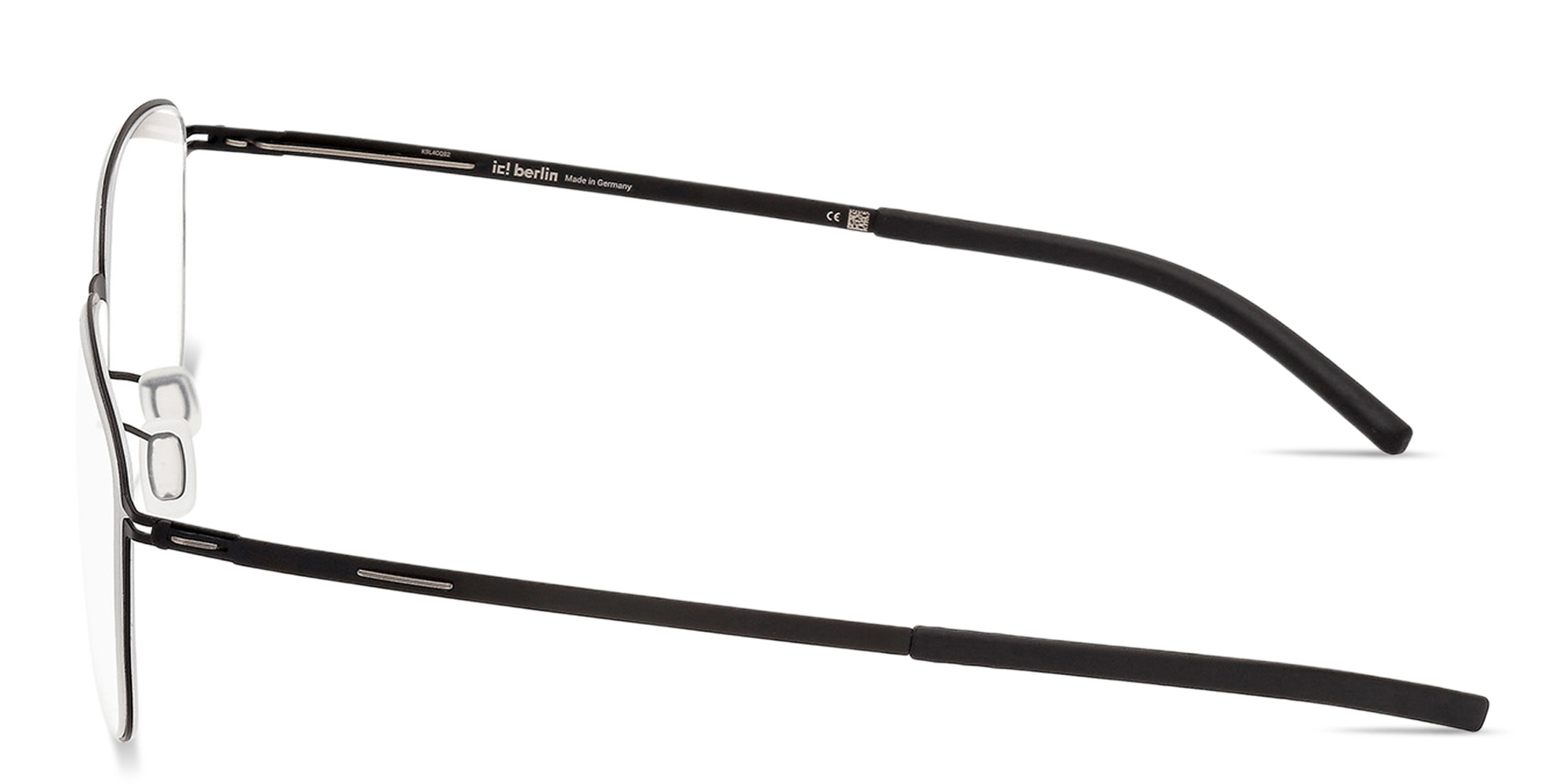 Shop ic! berlin Vento Irregular Eyeglasses in Shiny Black online.
