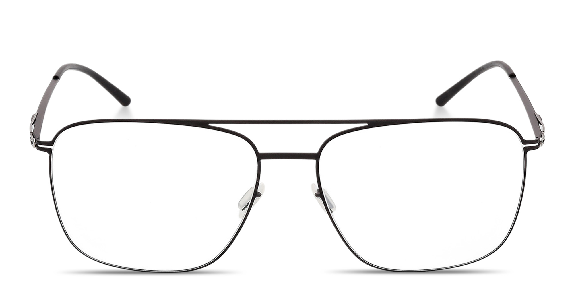 ic! berlin Wes Unisex Wide Aviator Eyeglasses in Matte Black – Product Photo 1