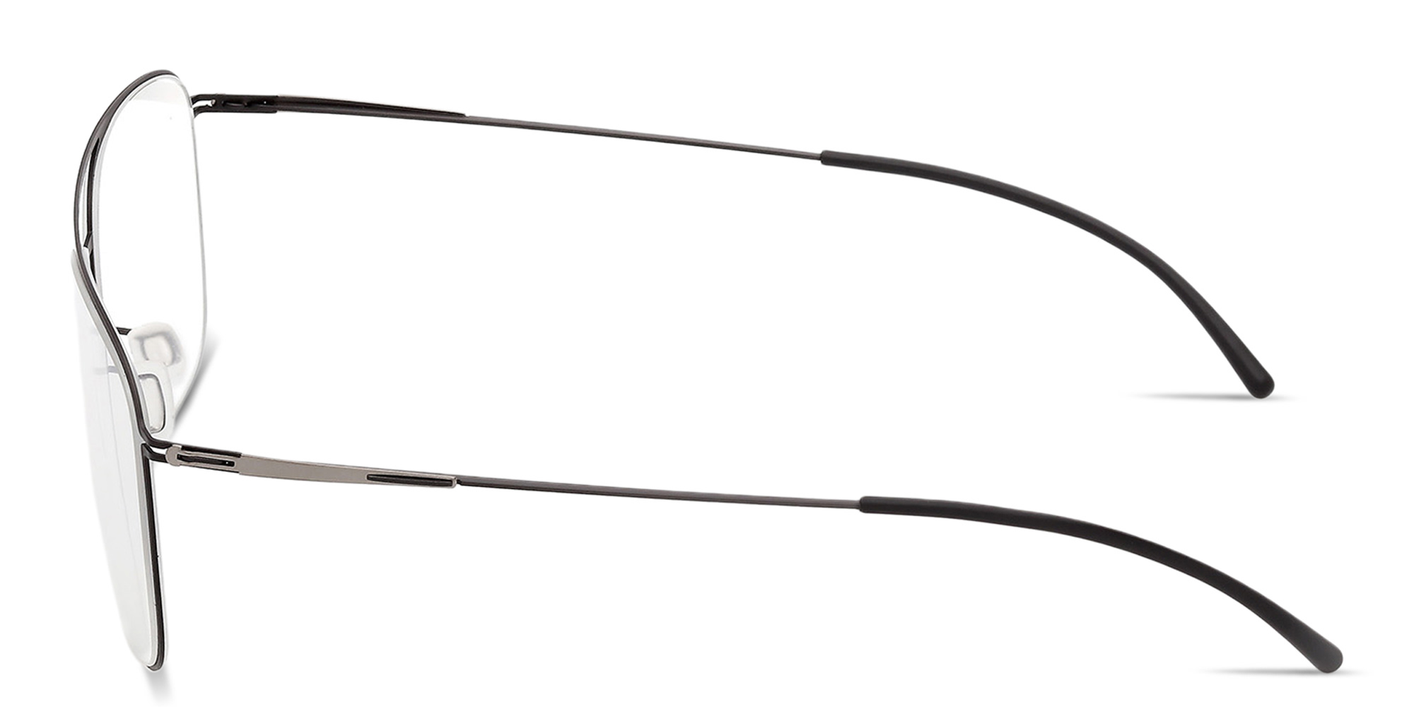 Shop ic! berlin Wes Unisex Wide Aviator Eyeglasses in Matte Black online.