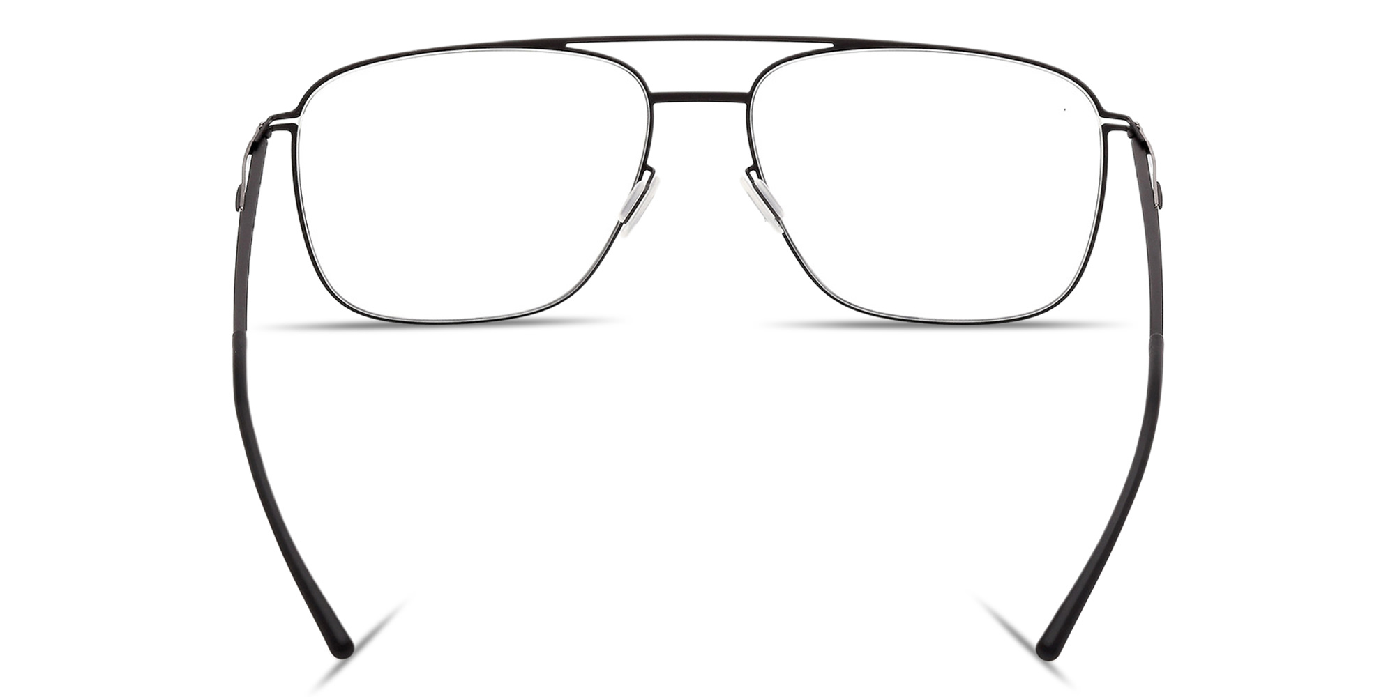 Shop ic! berlin Wes Unisex Wide Aviator Eyeglasses in Matte Black online.