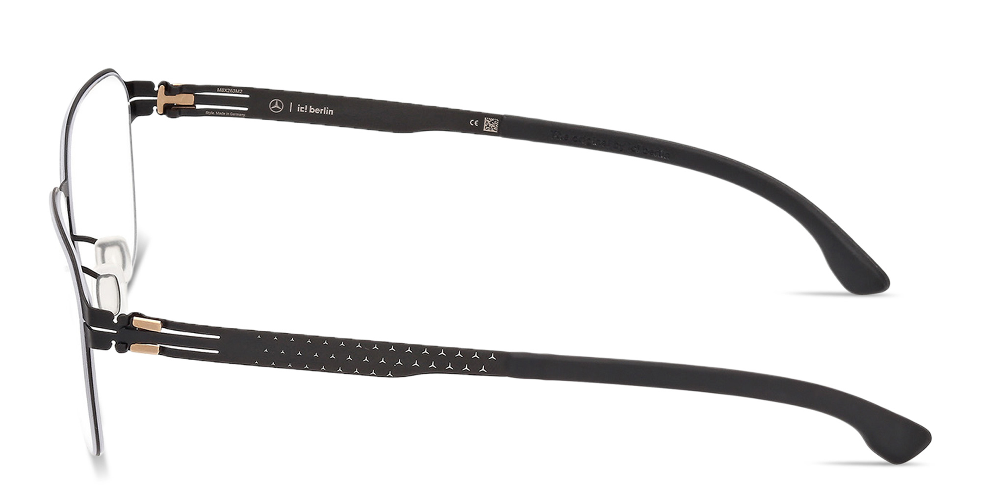 ic! berlin MB 12 Panthos Eyeglasses in Matte Black – Product Photo 3