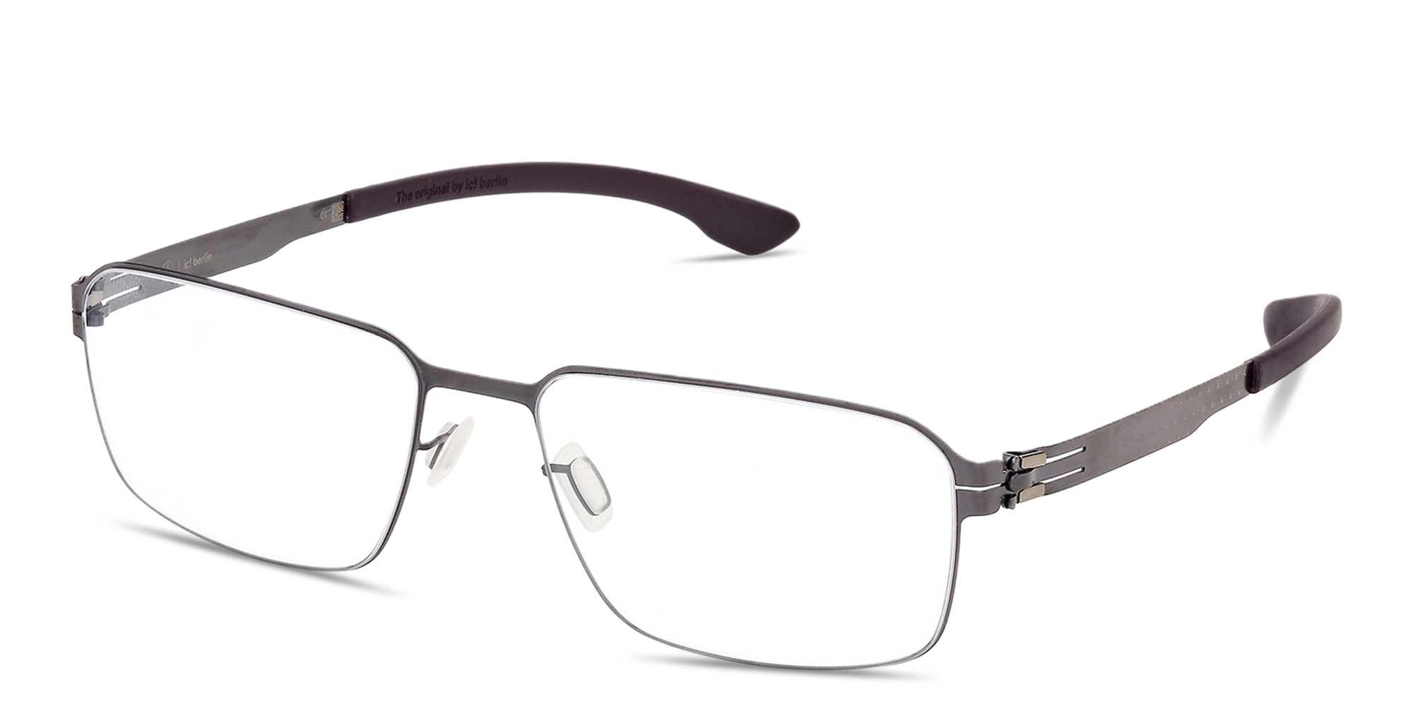 ic! berlin MB 13 Square Eyeglasses in Matte Gunmetal – Product Photo 2