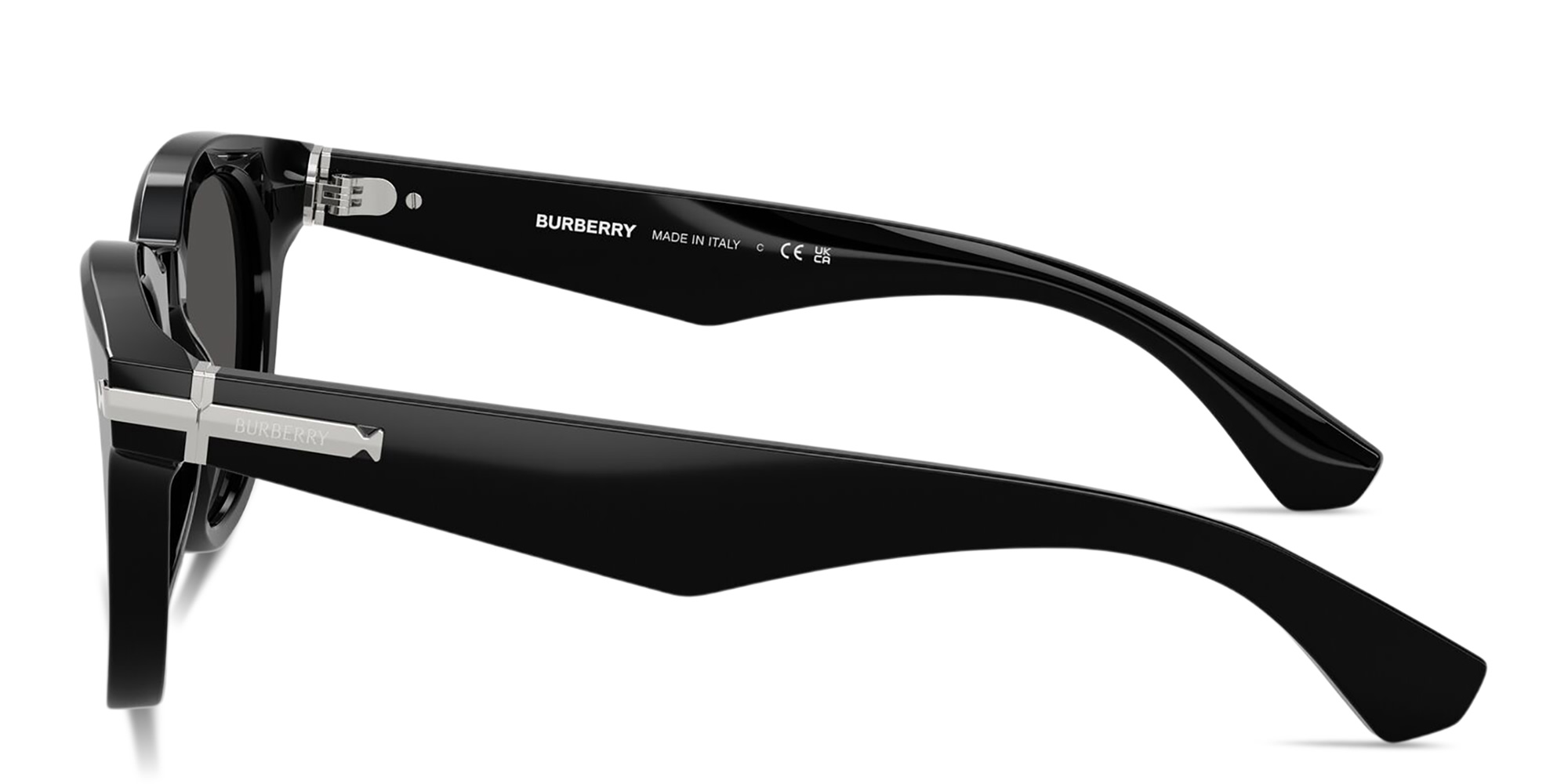 تسوق نظارات شمسية دائرية بالشعار المنقوش بربري بلون أسود أونلاين.