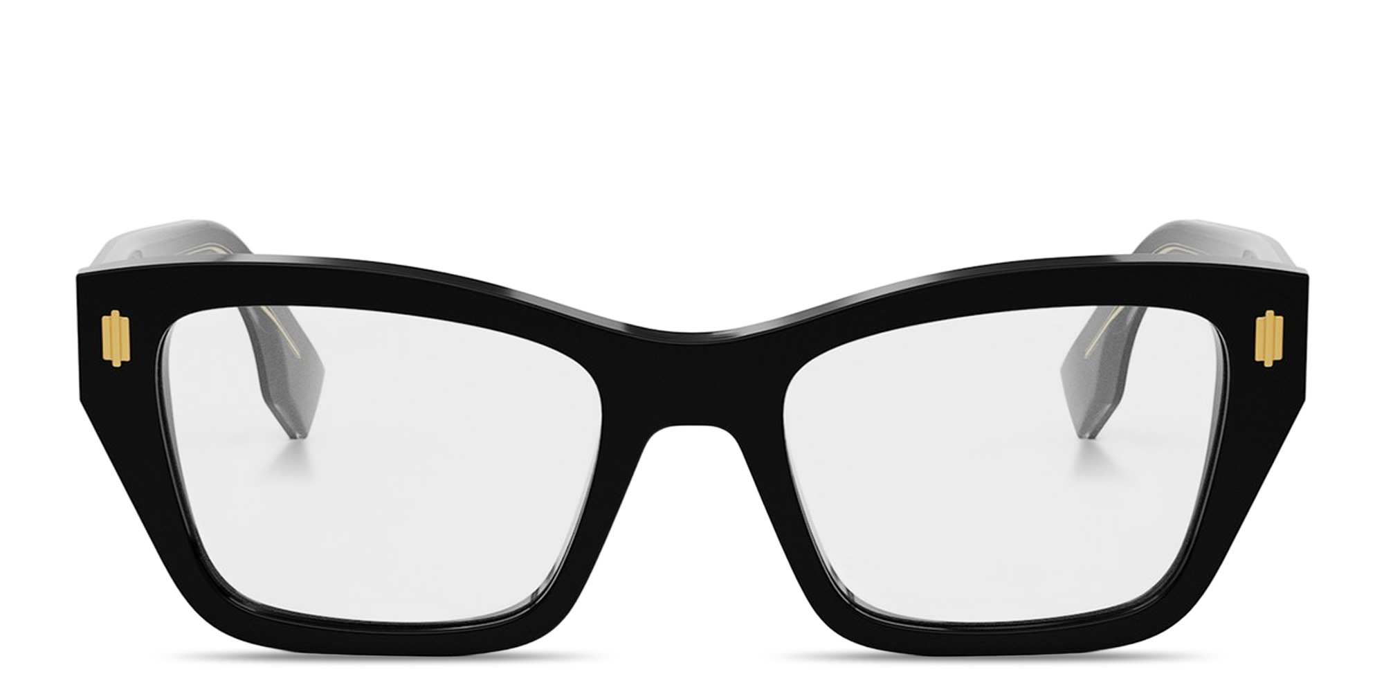 Shop FENDI Fendi Roma Square Eyeglasses in Black online.